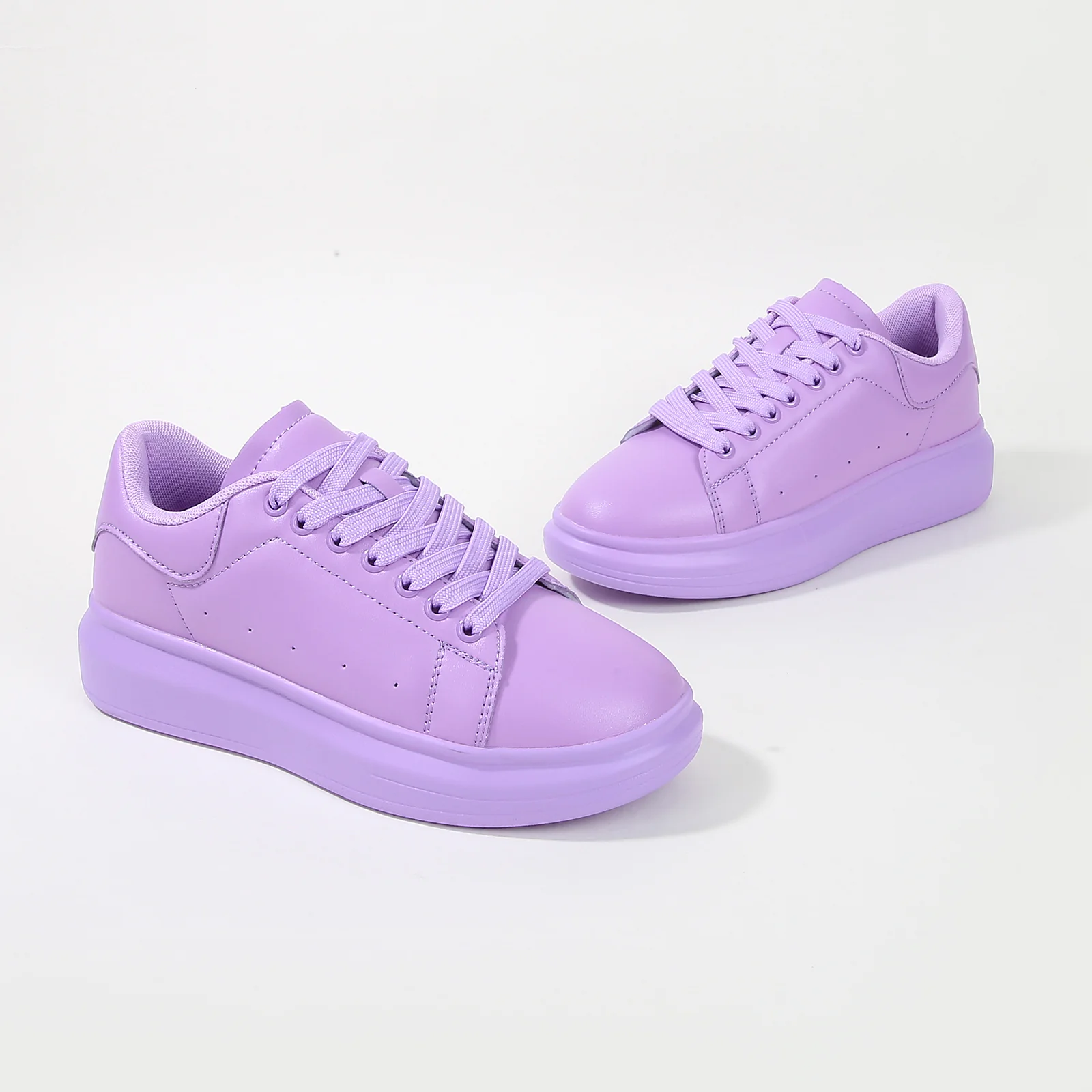 Simplicity Pure Color Platform Sneaker - Image 17