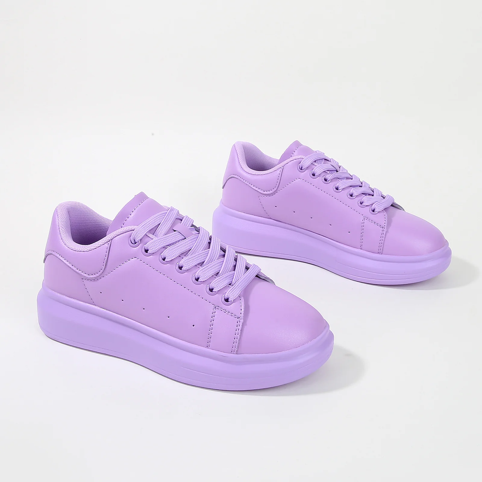 Simplicity Pure Color Platform Sneaker - Image 19