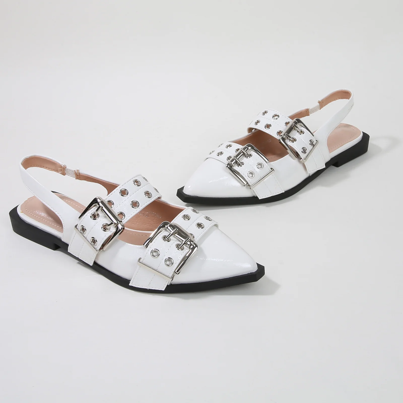 Addison Double Buckled Slingback Flats - Image 32