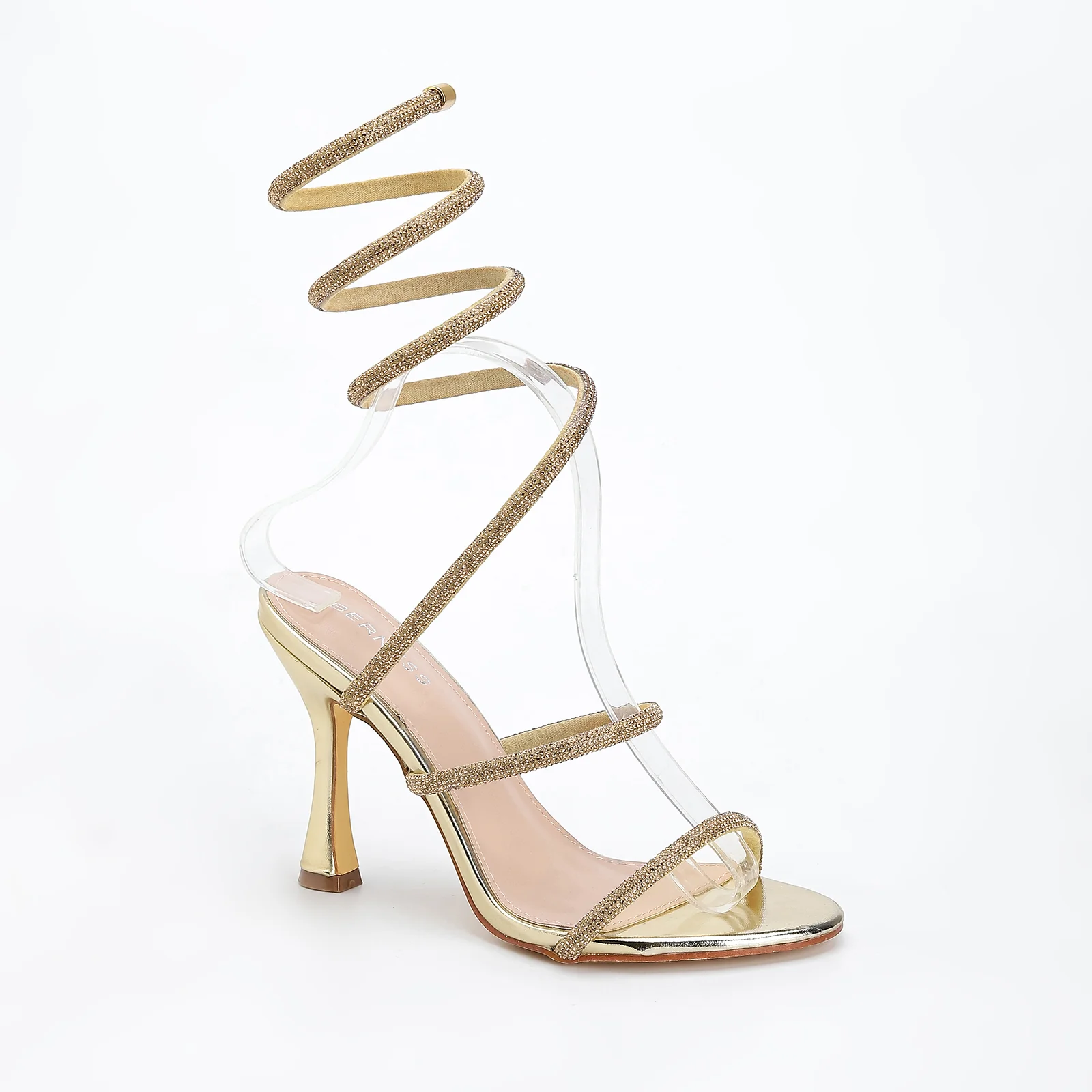 Alexandra Rhinestone Wrap Strap Heels - Image 5