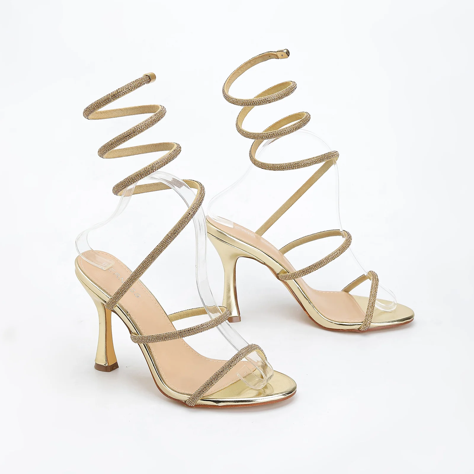 Alexandra Rhinestone Wrap Strap Heels - Image 6