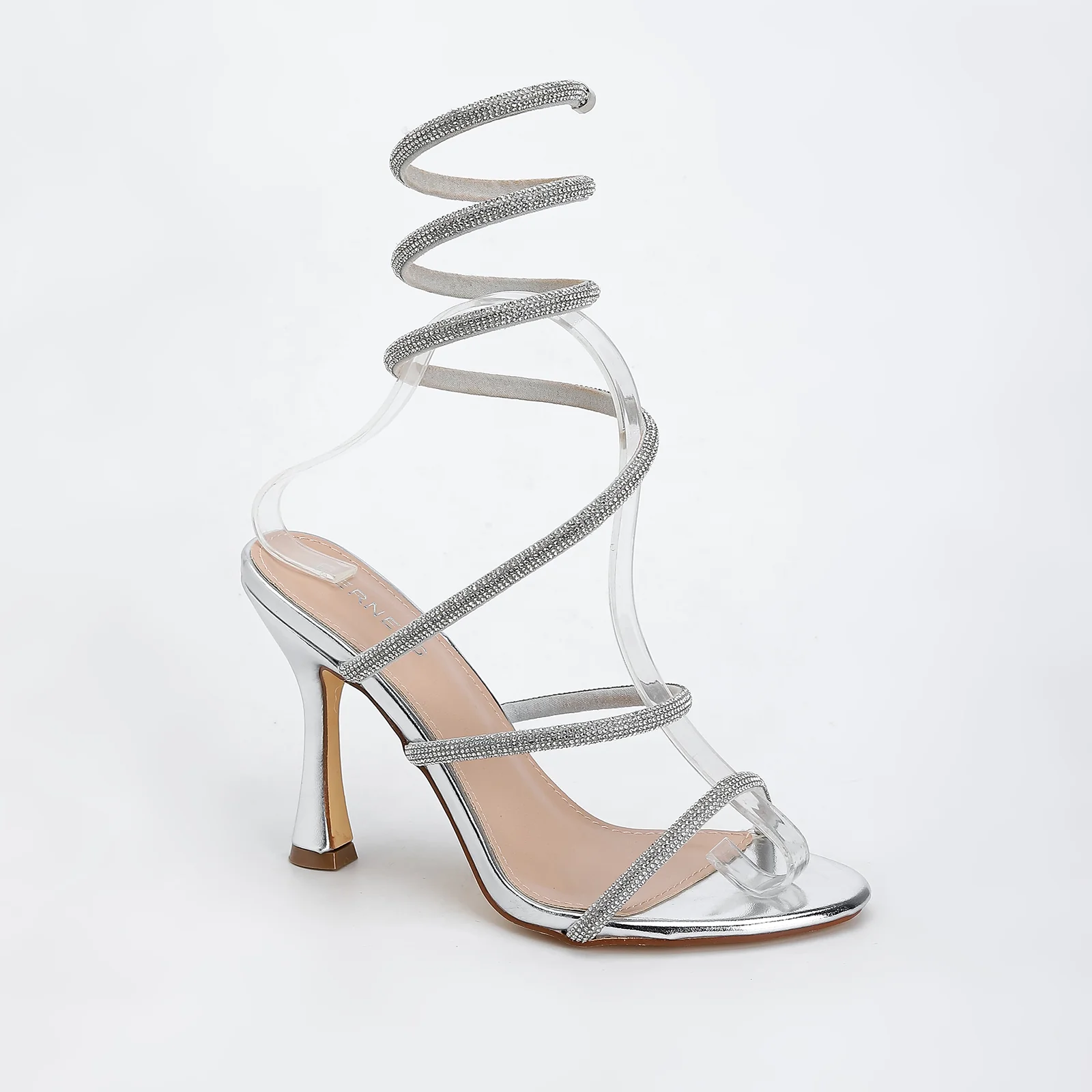 Alexandra Rhinestone Wrap Strap Heels - Image 9