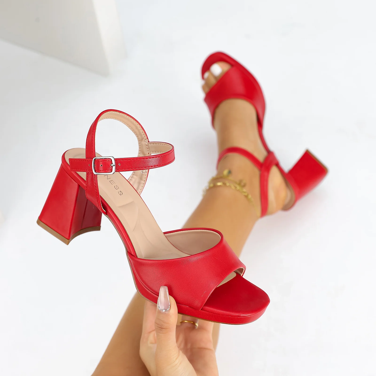 Amos Faux Leather Platform Block Heels - Image 17