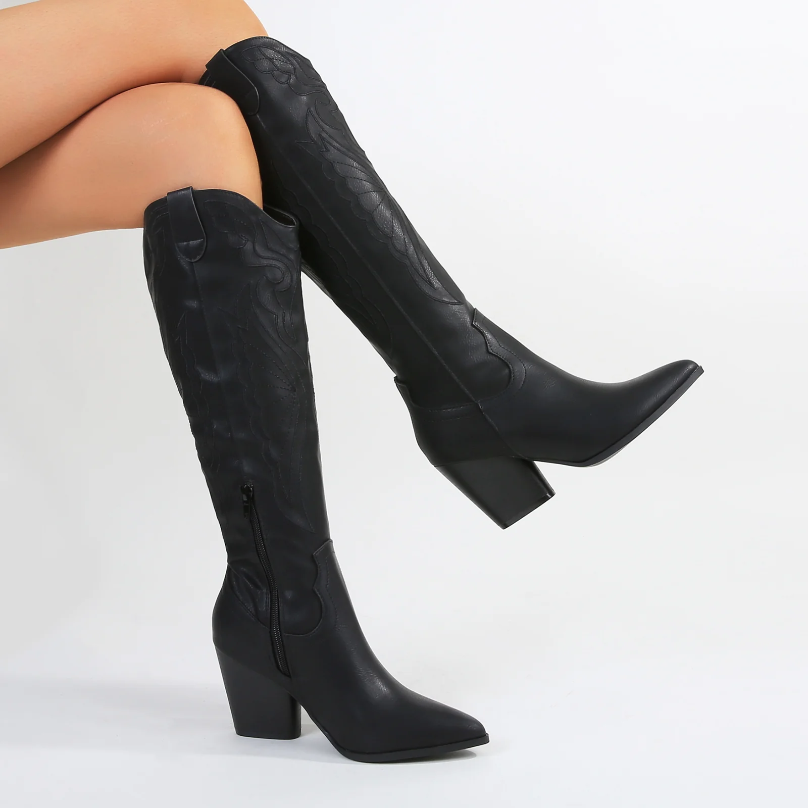 Anamaria Knee High Embroidered Western Boots - Image 4