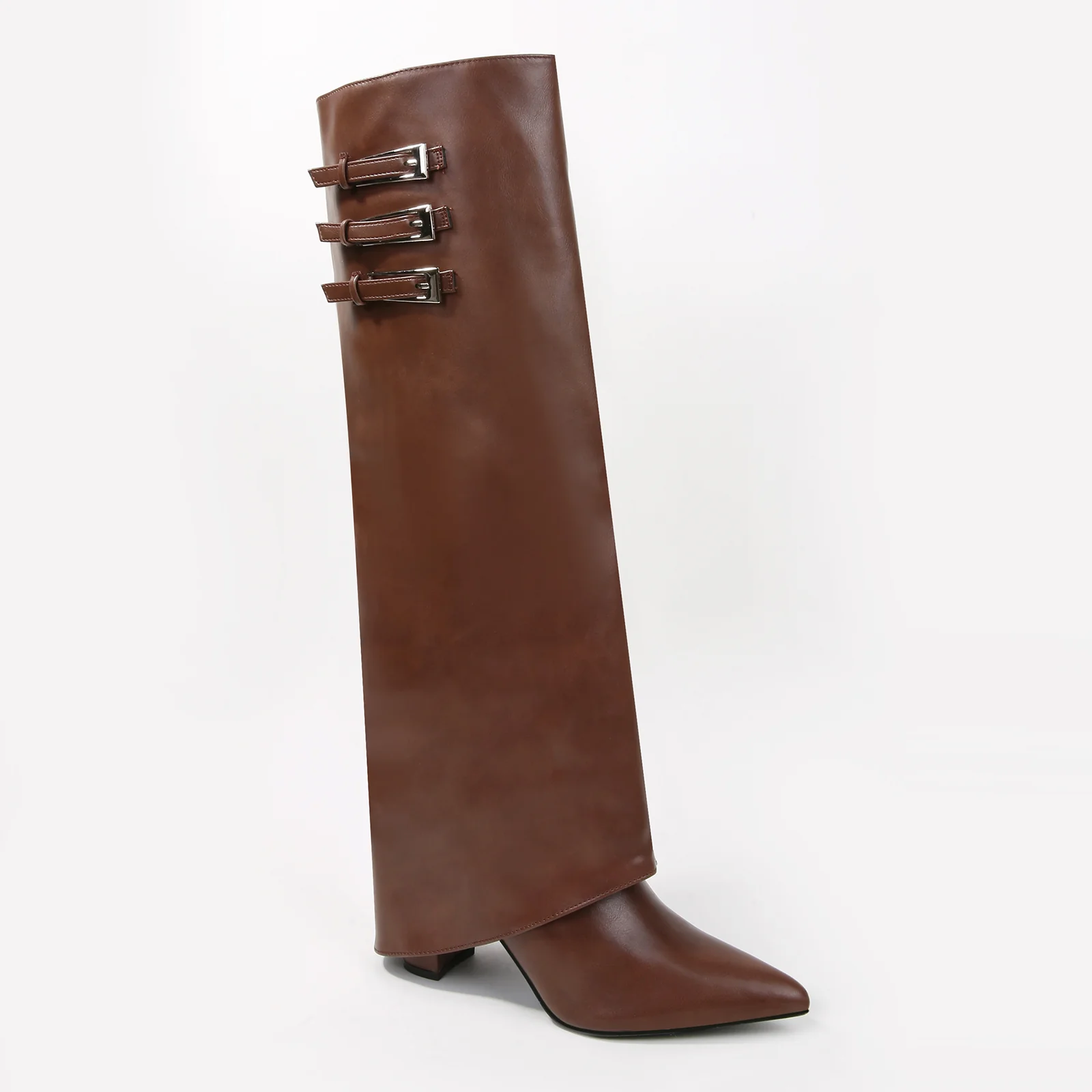 Antonia Triple-Buckle Vegan Leather Knee-High Boots - Image 6