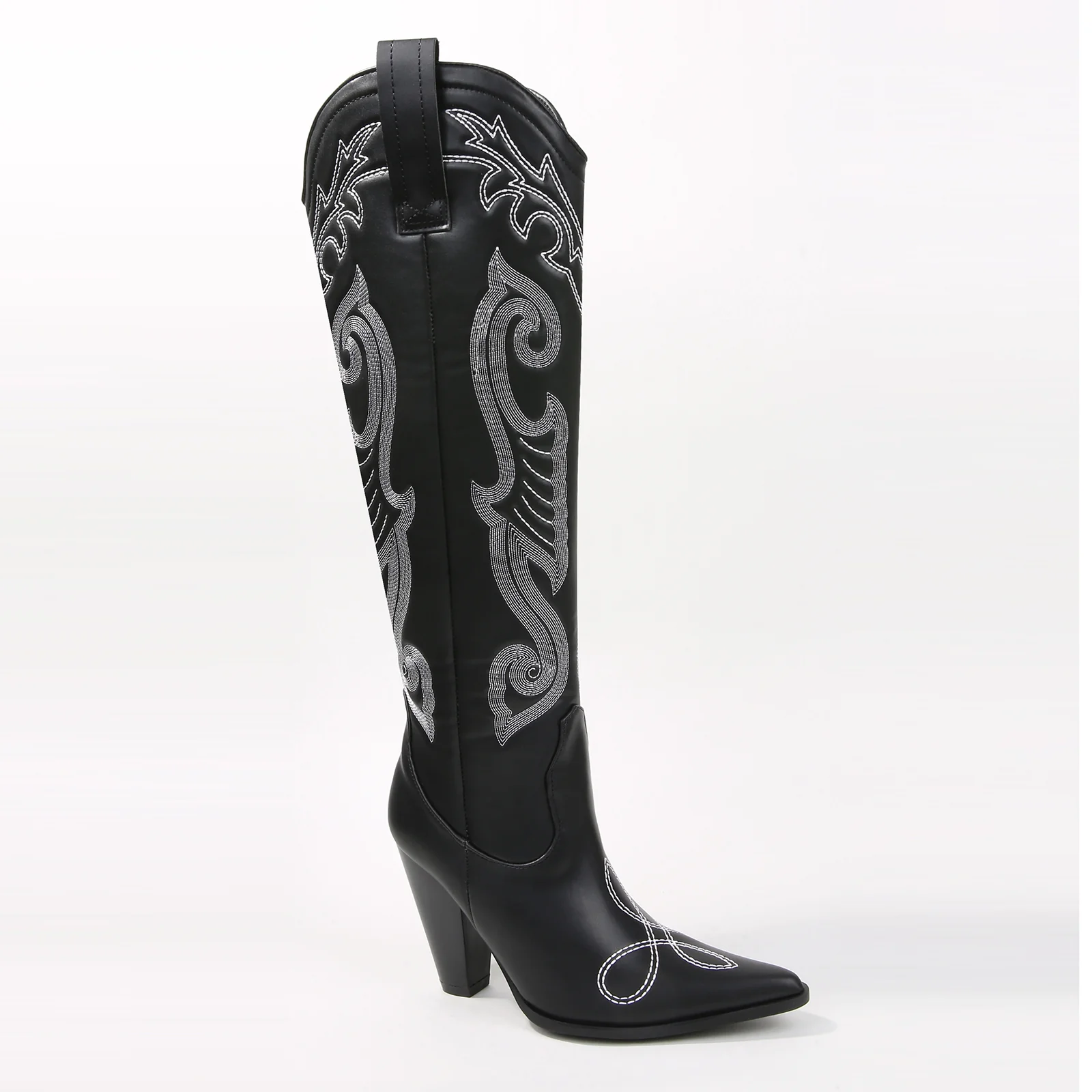 Ashley Embroidered Vegan Leather Cowboy Boots - Image 6