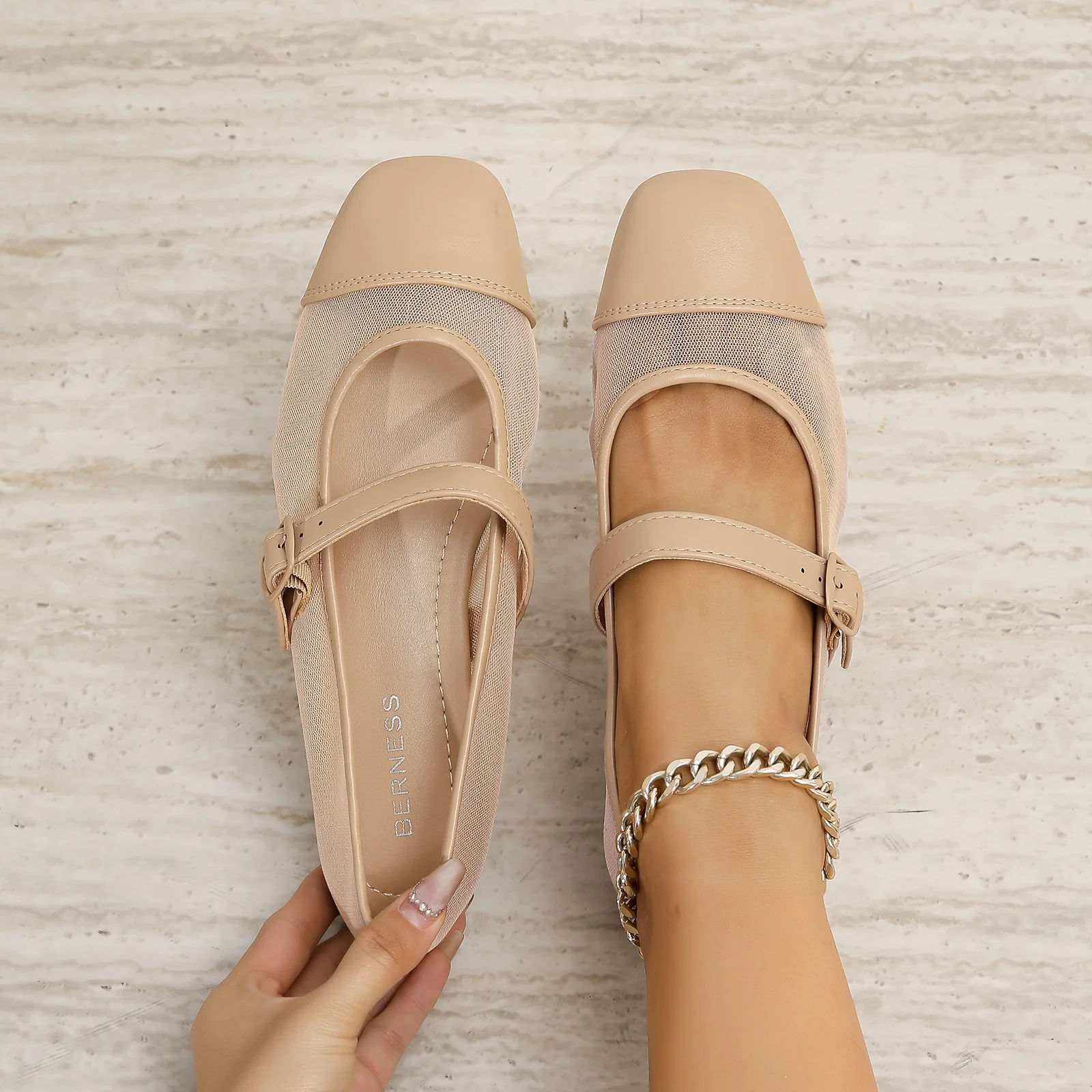 Bona Mesh Panel Mary Jane Flats - Image 3