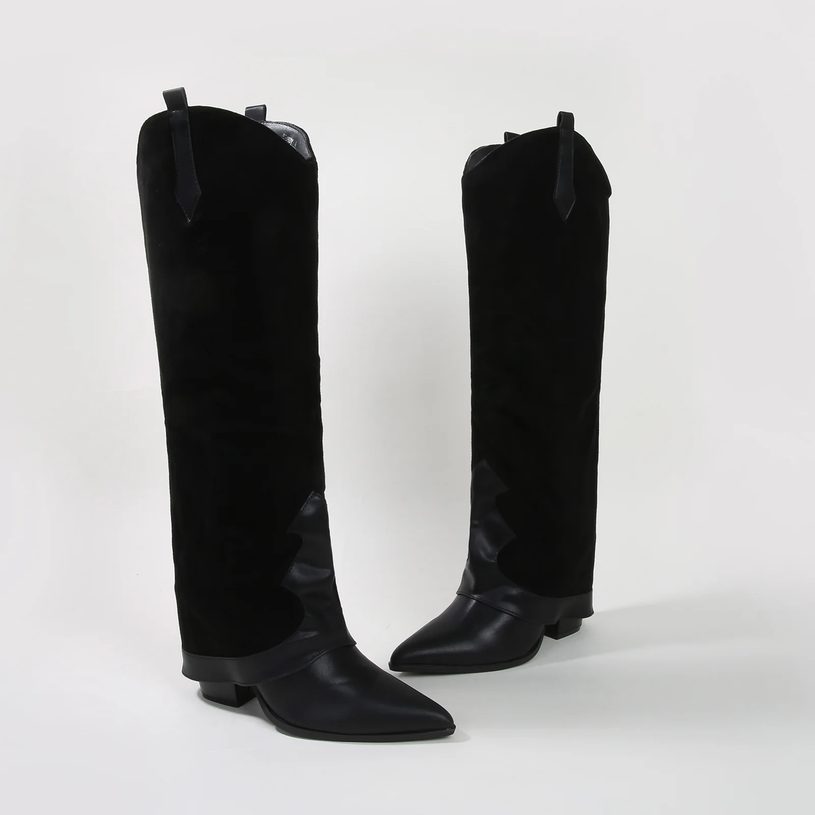 Brandy Suedette Foldover Knee High Boots - Image 3