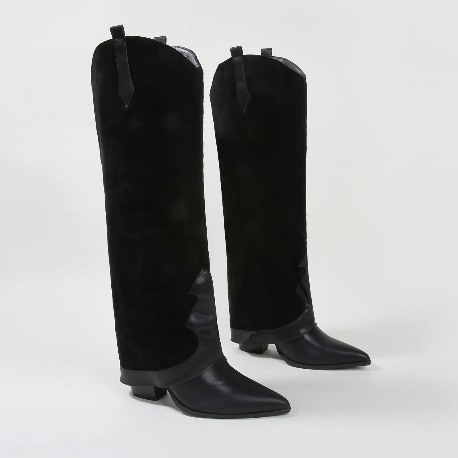 Brandy Suedette Foldover Knee High Boots - Image 4