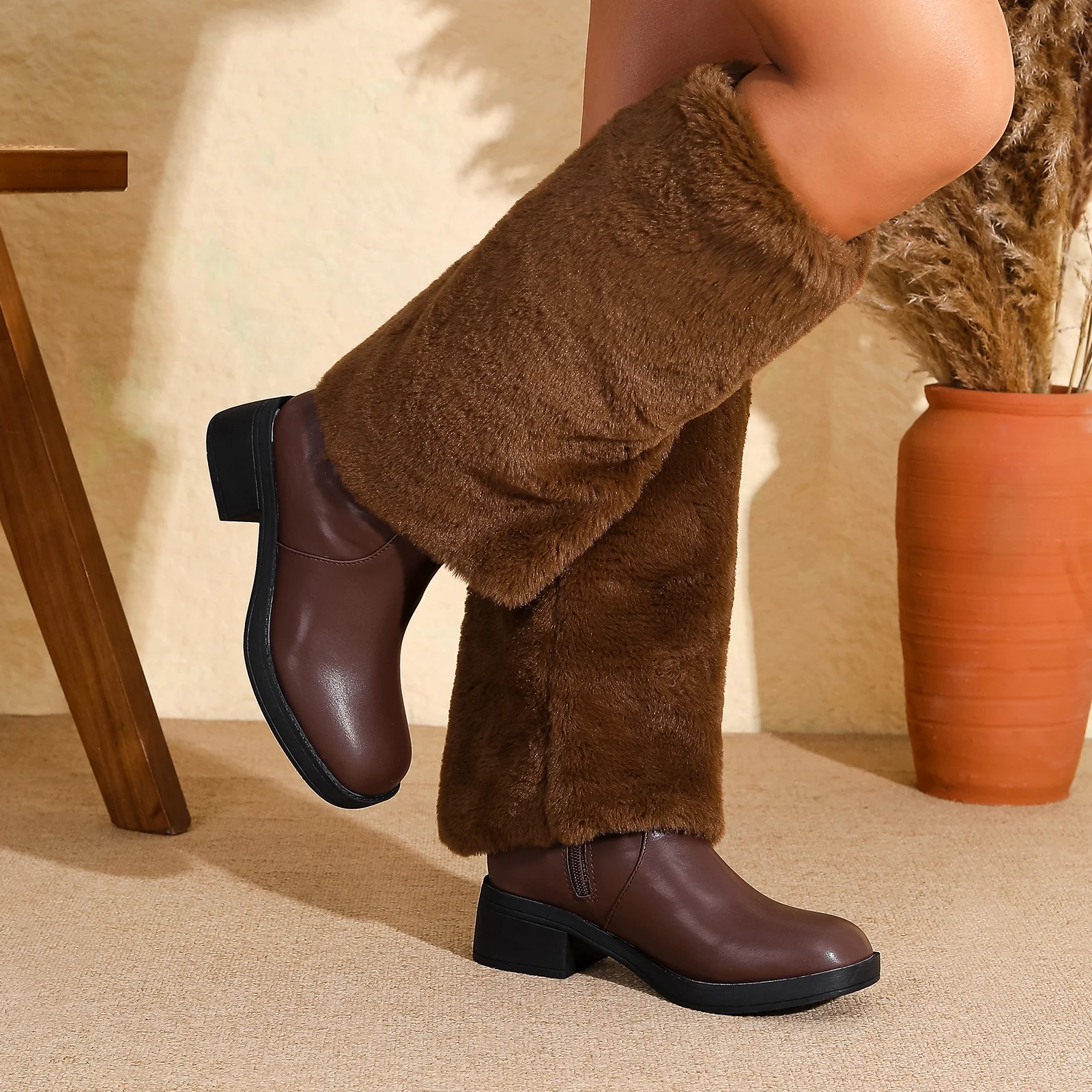 Bronco Faux Fur Knee-High Shearling Boots - Image 4