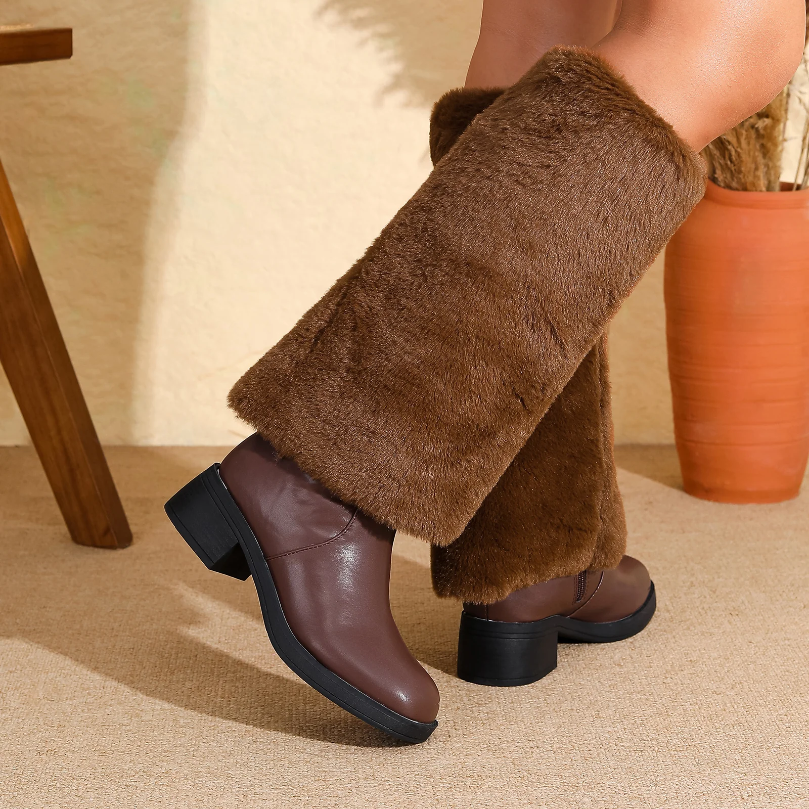 Bronco Faux Fur Knee-High Shearling Boots - Image 5