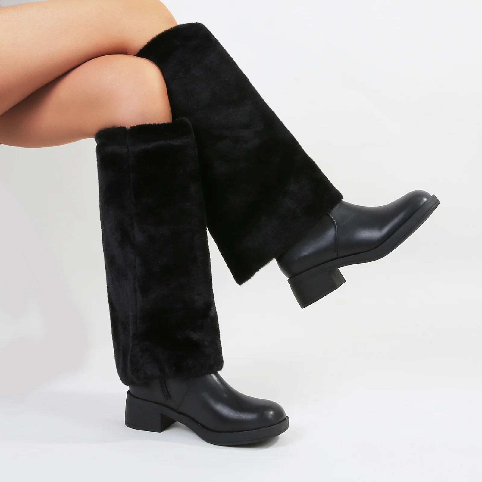 Bronco Faux Fur Knee-High Shearling Boots - Image 7