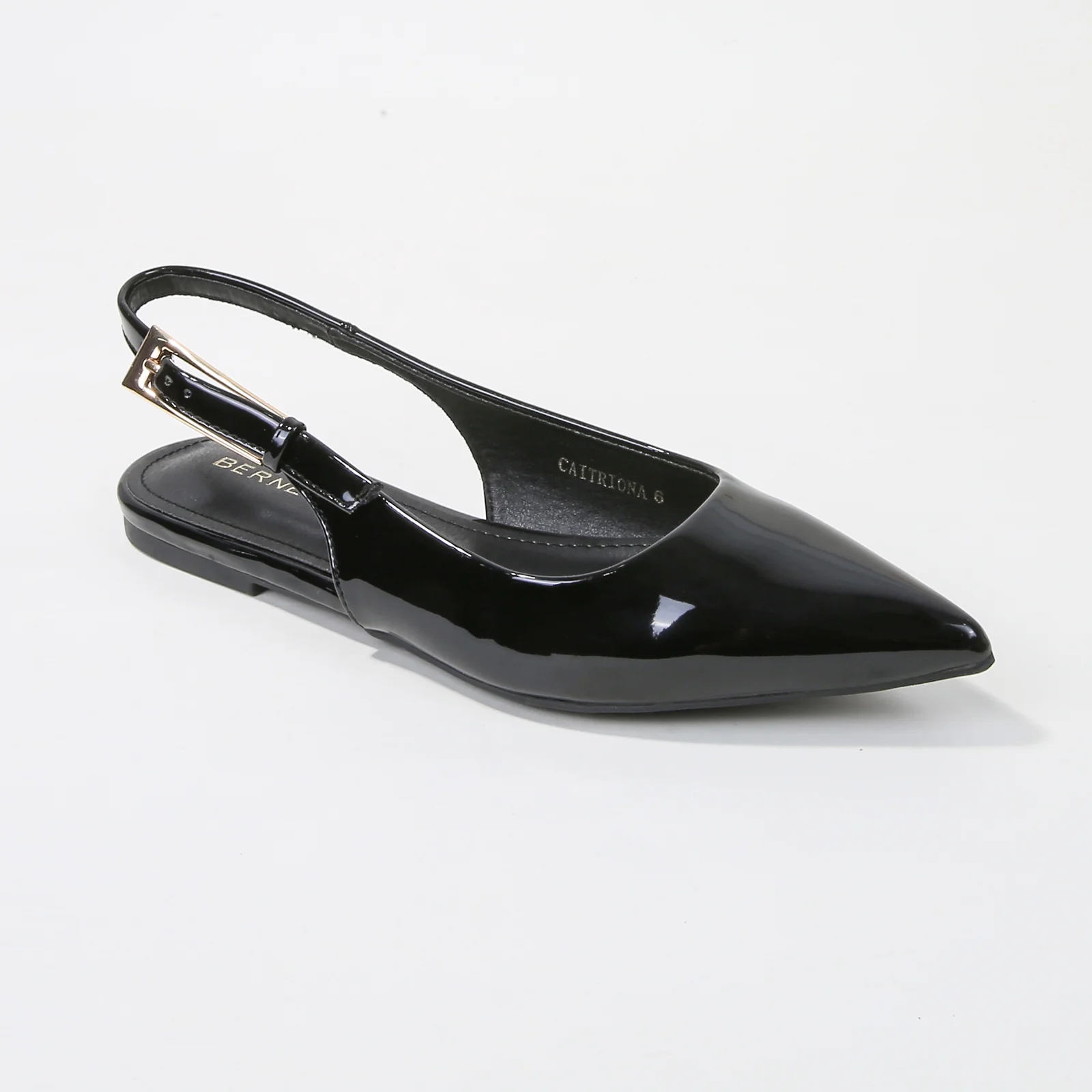 Caitriona Glossy Pointed Toe Slingback Flats - Image 13