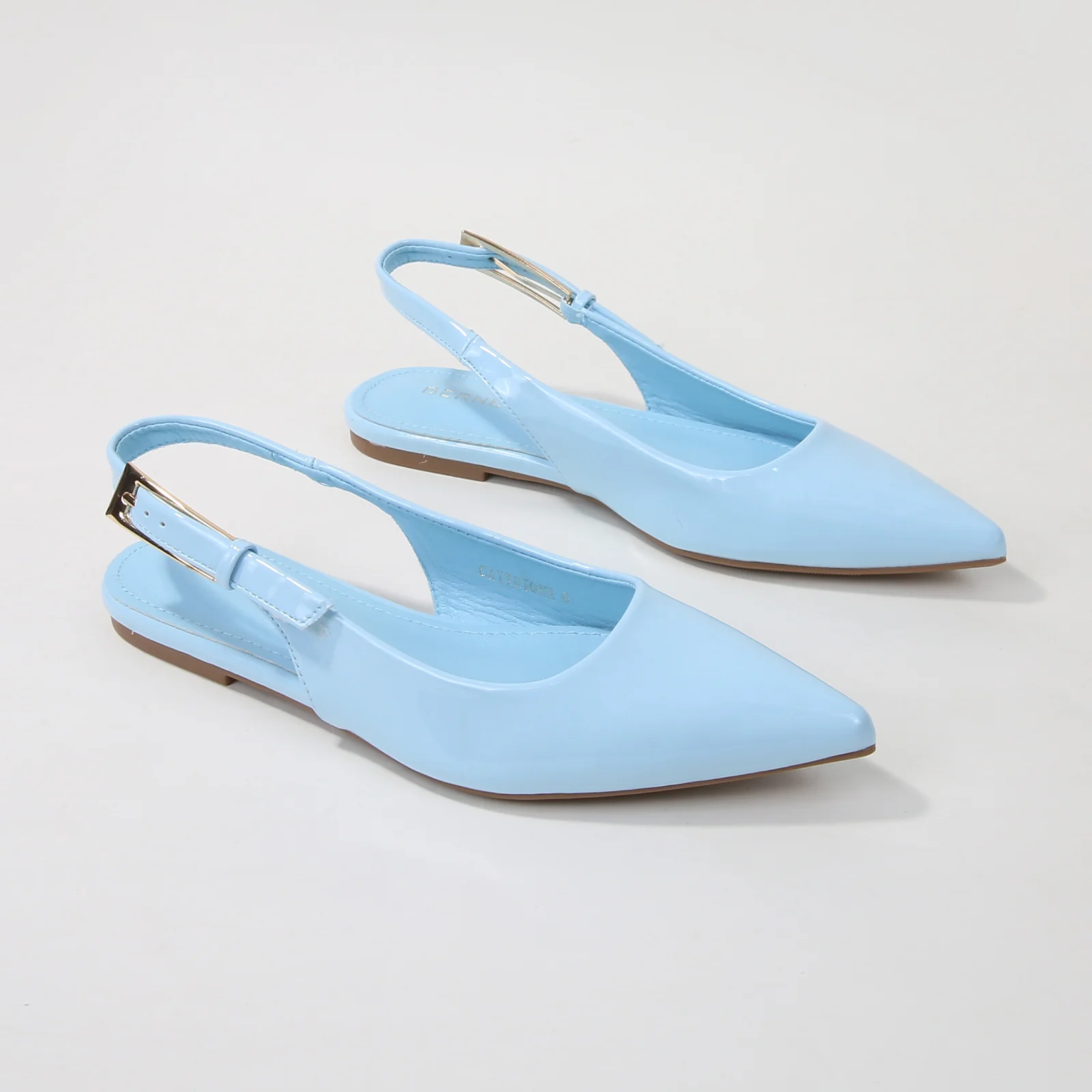 Caitriona Glossy Pointed Toe Slingback Flats - Image 17