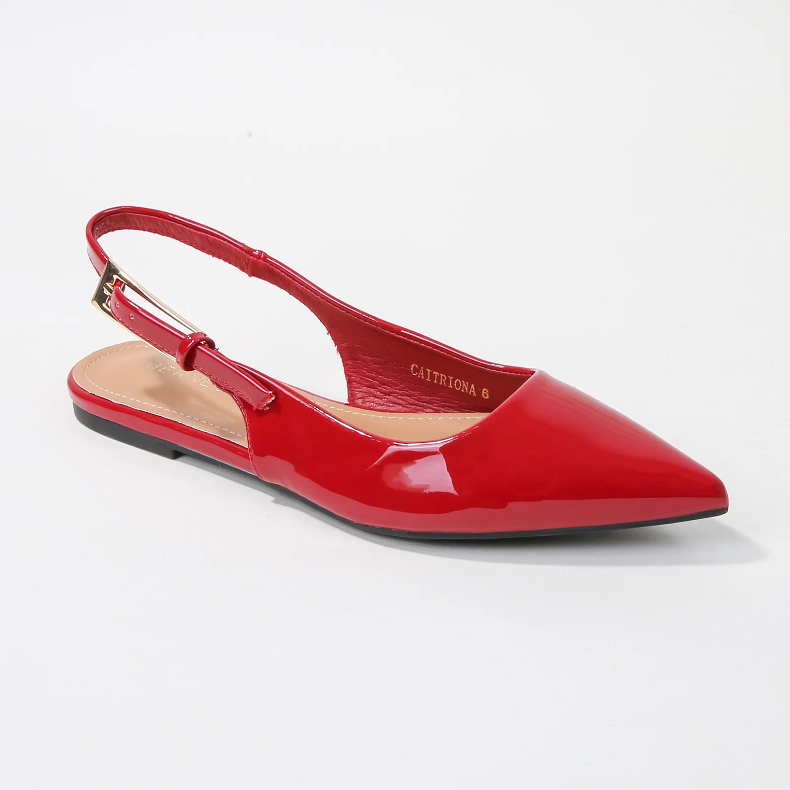 Caitriona Glossy Pointed Toe Slingback Flats - Image 7