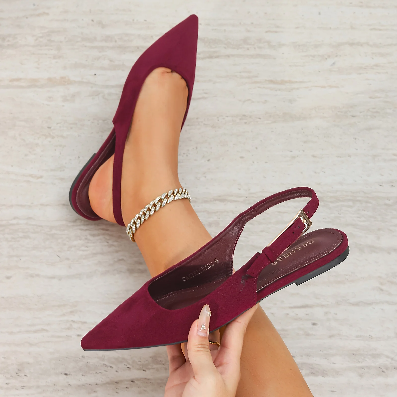 Caitriona Suede Pointed Slingback Flats - Image 14