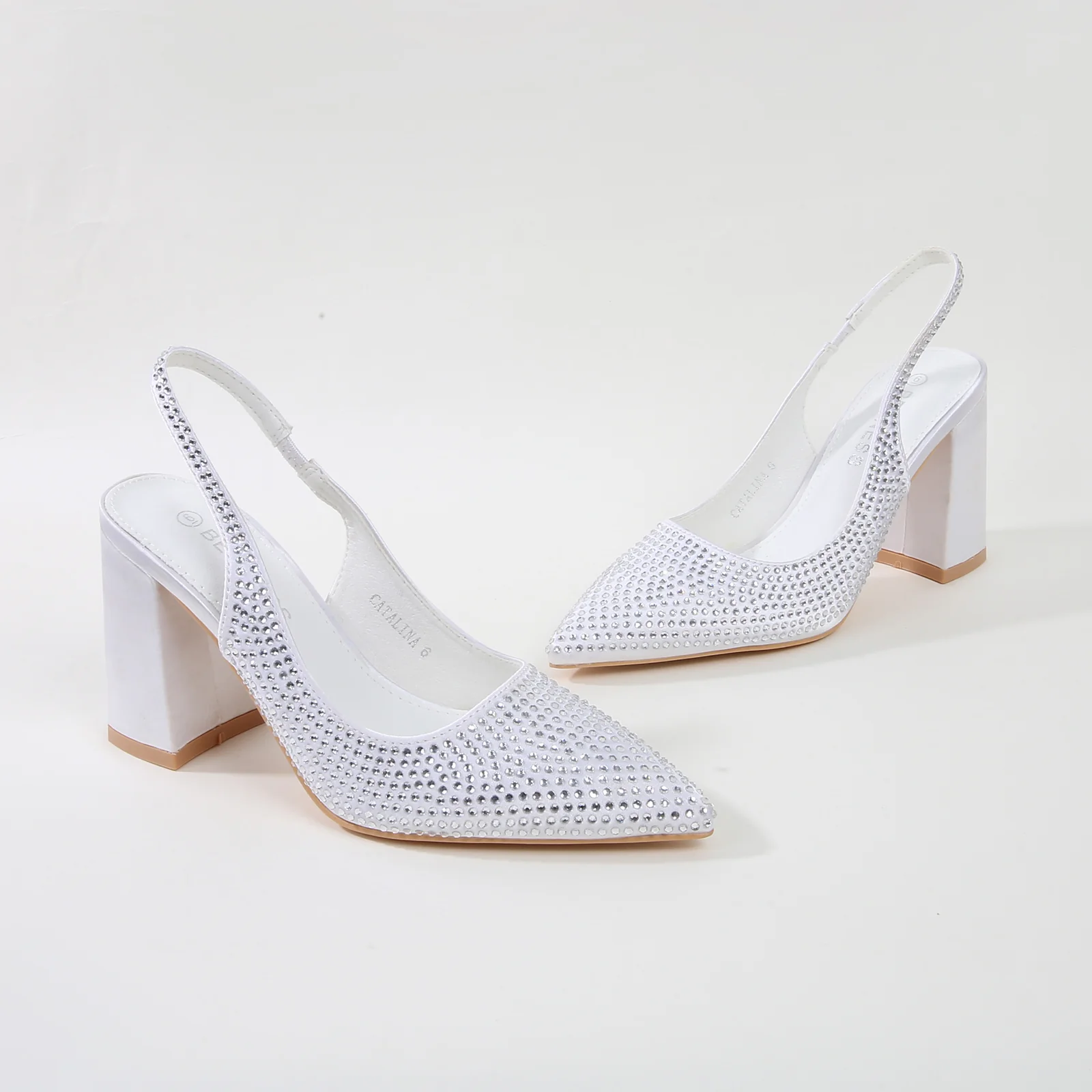 Catalina Rhinestone Embellished Slingback Block Heels - Image 15