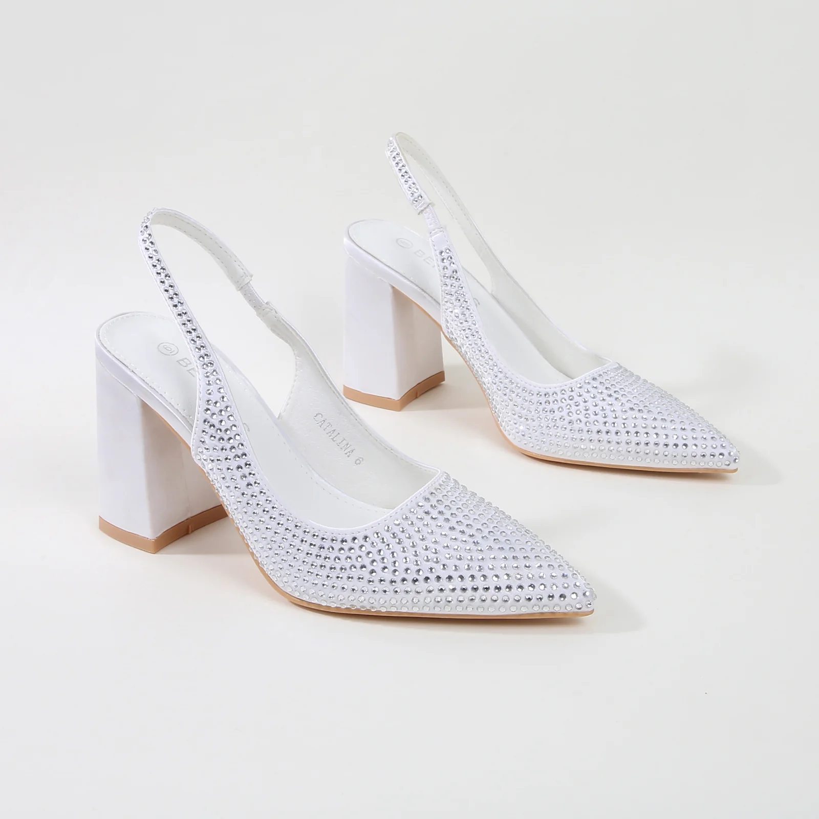 Catalina Rhinestone Embellished Slingback Block Heels - Image 17