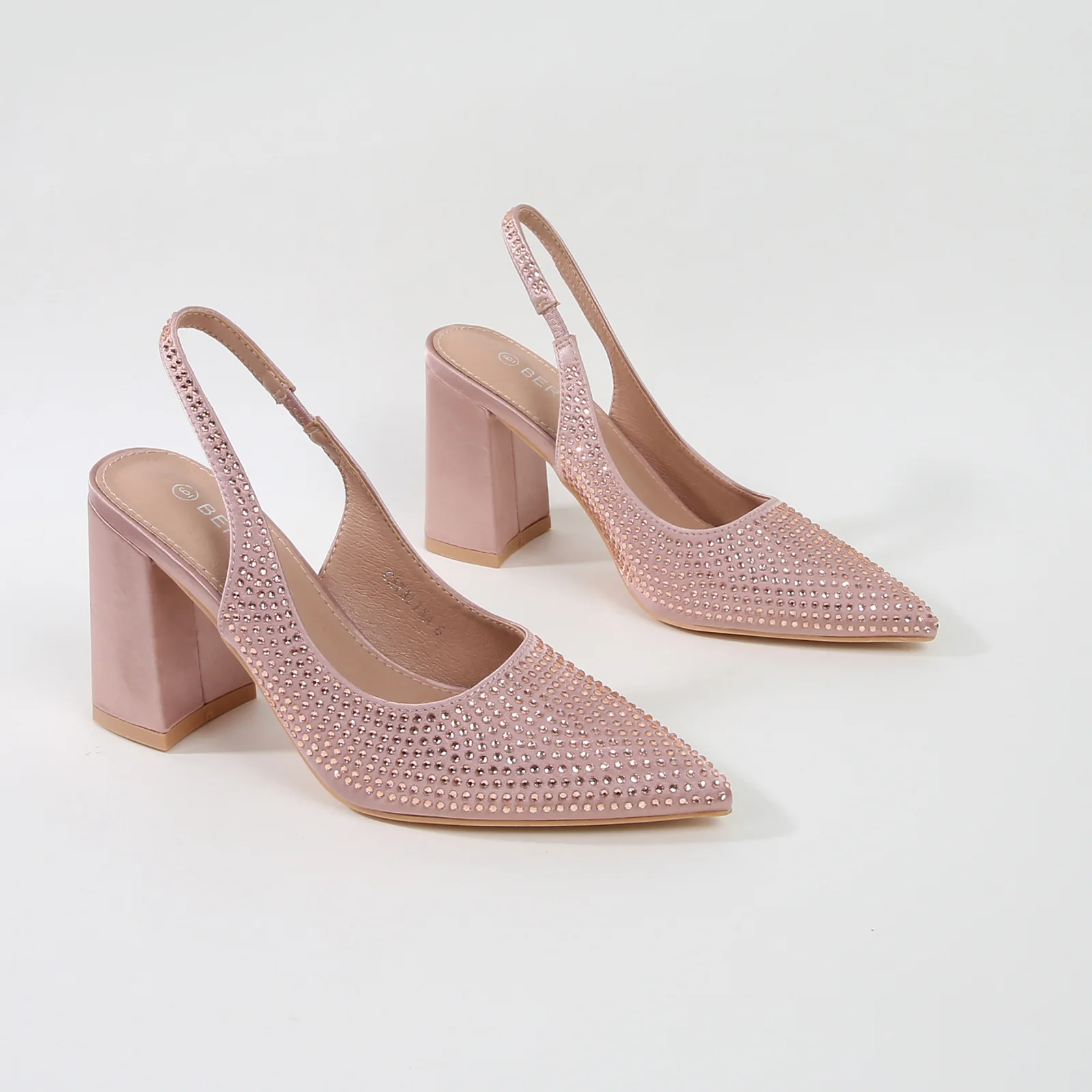 Catalina Rhinestone Embellished Slingback Block Heels - Image 4