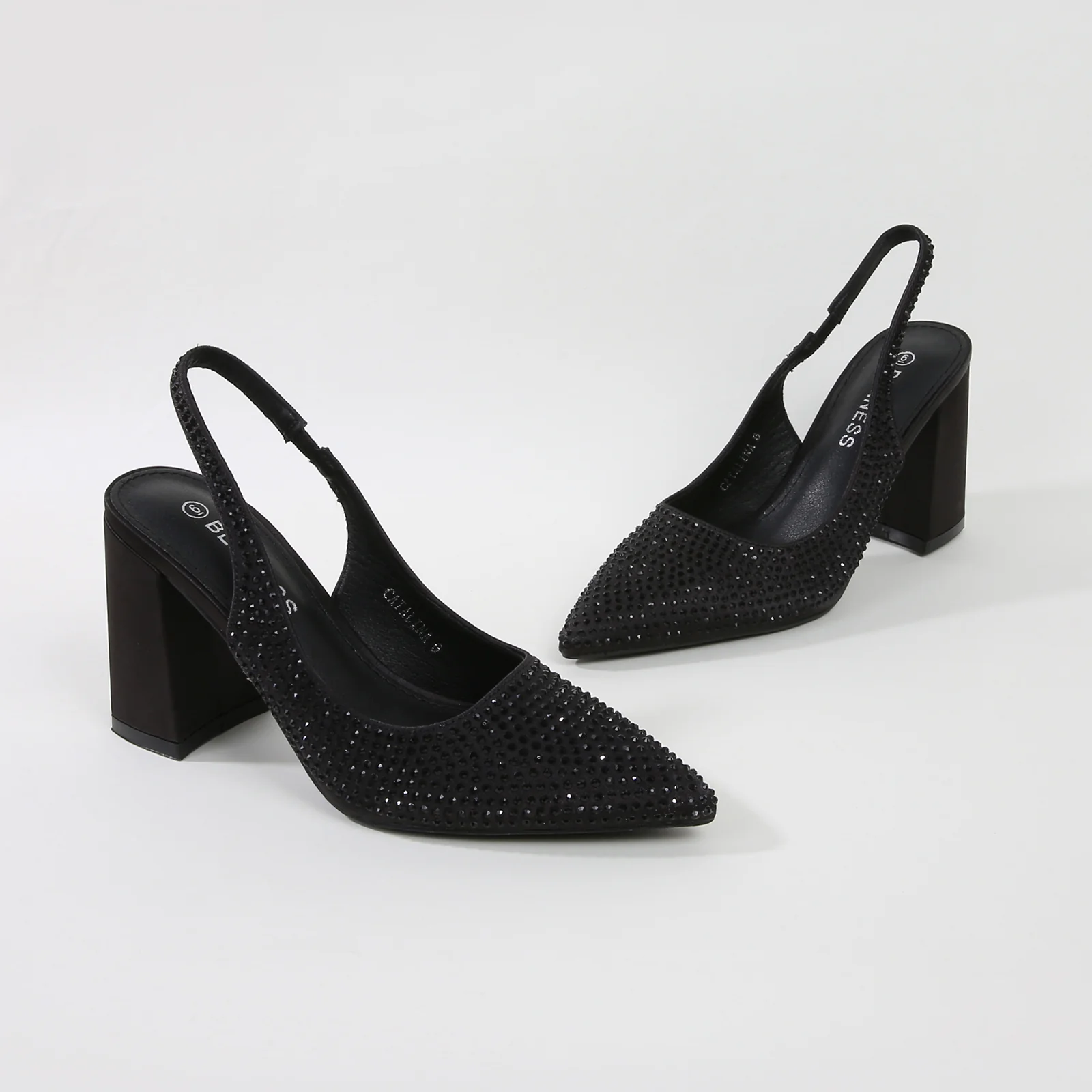 Catalina Rhinestone Embellished Slingback Block Heels - Image 9