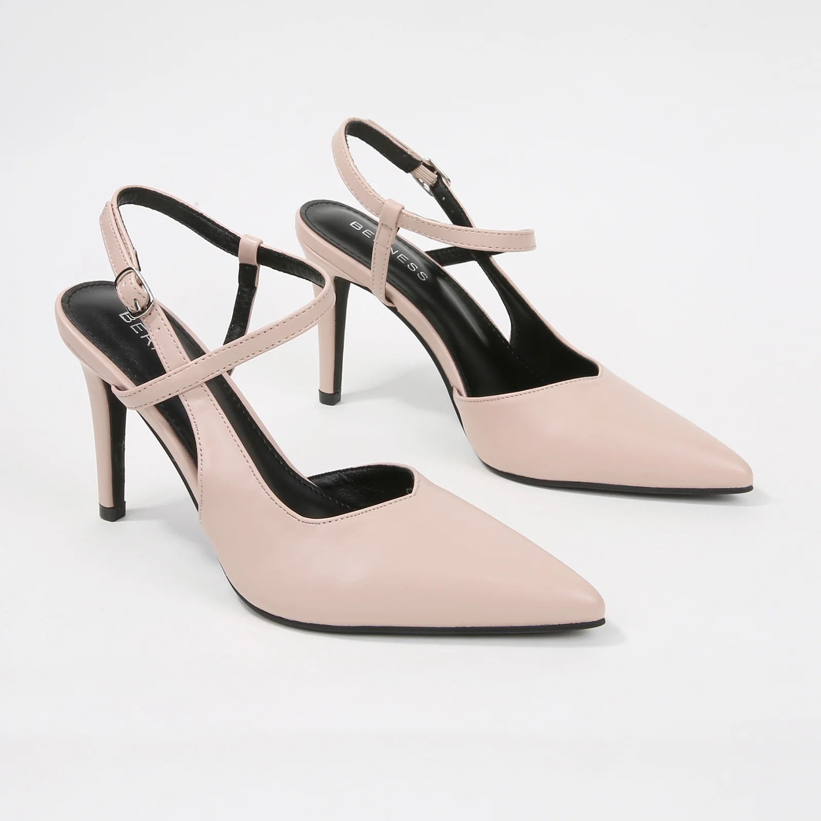 Charise Vegan Leather Cross-Strap Stiletto Heels - Image 14