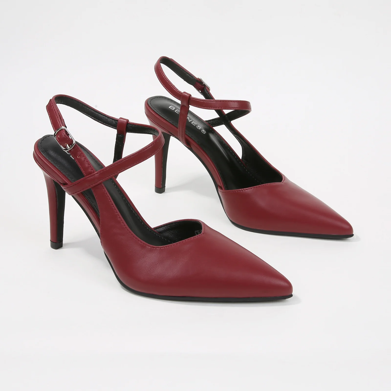 Charise Vegan Leather Cross-Strap Stiletto Heels - Image 18