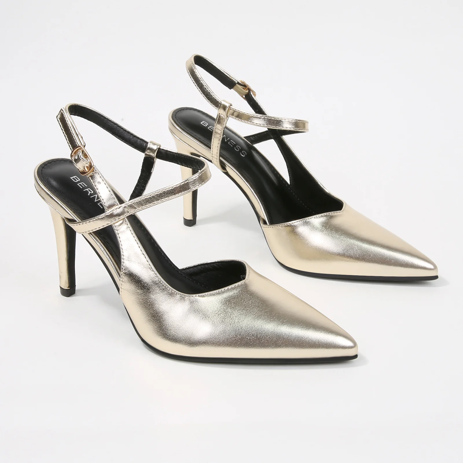 Charise Vegan Leather Cross-Strap Stiletto Heels - Image 6