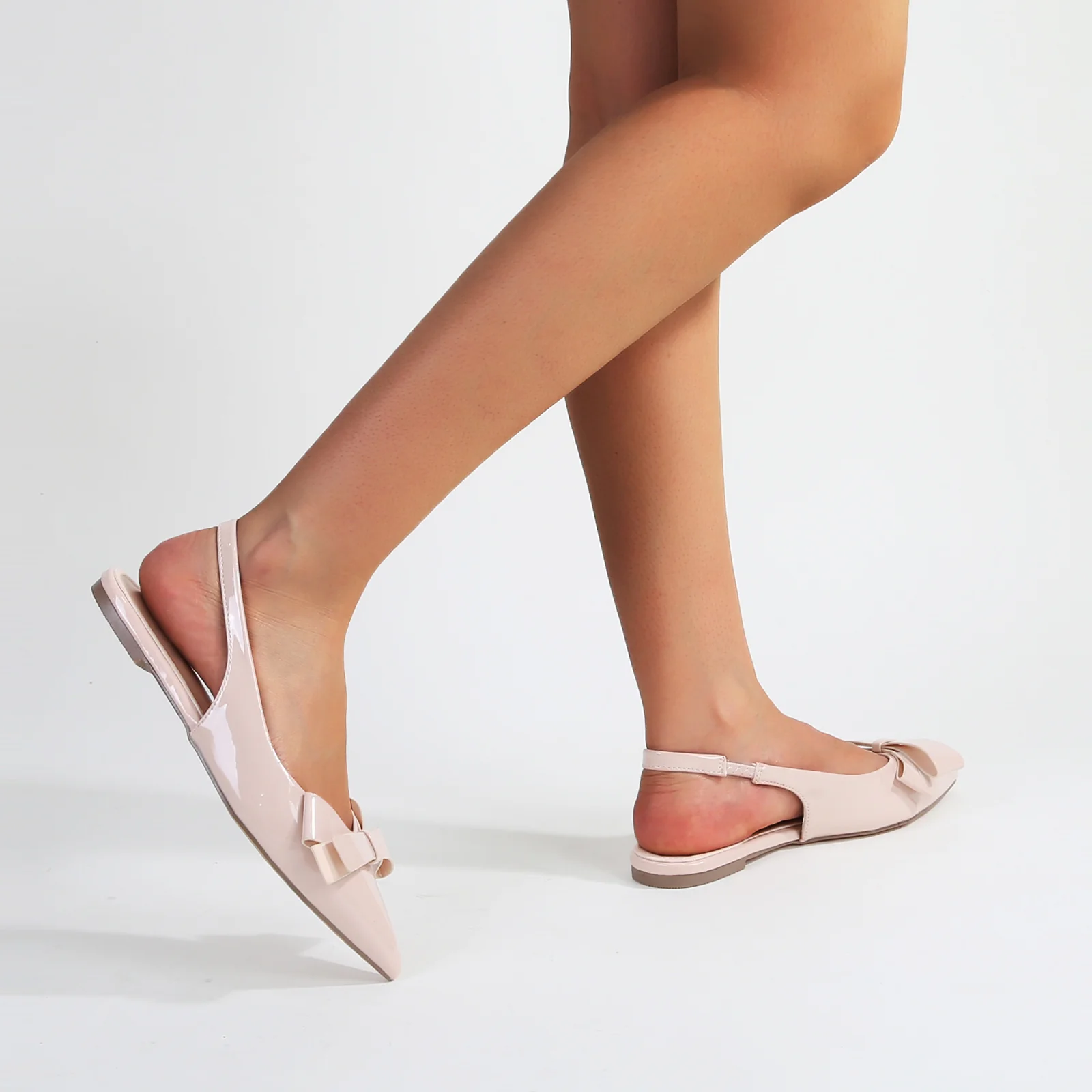 Cinnamon Point Toe Slingback Flats with Oversize Bow - Image 15