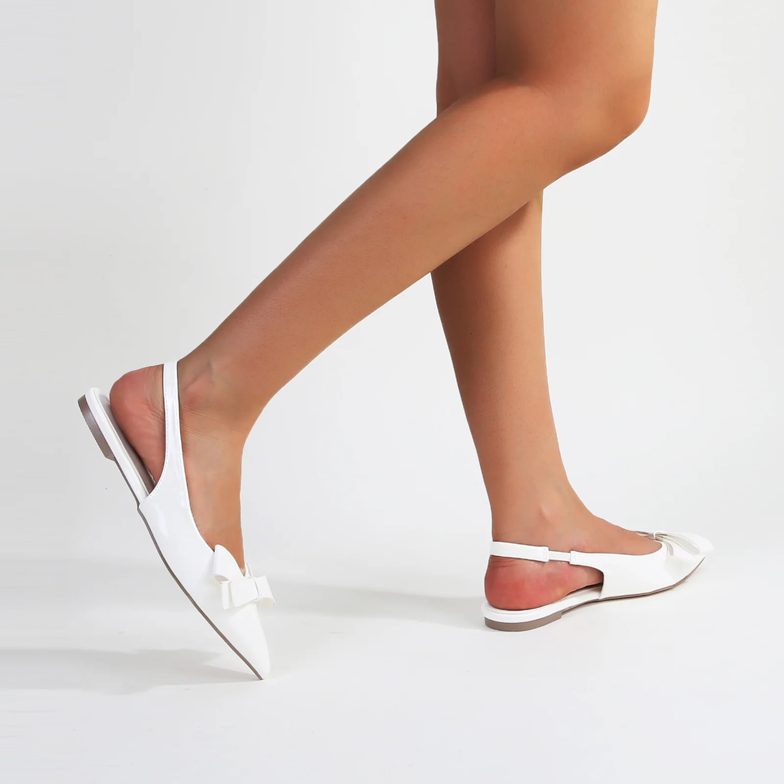 Cinnamon Point Toe Slingback Flats with Oversize Bow - Image 20