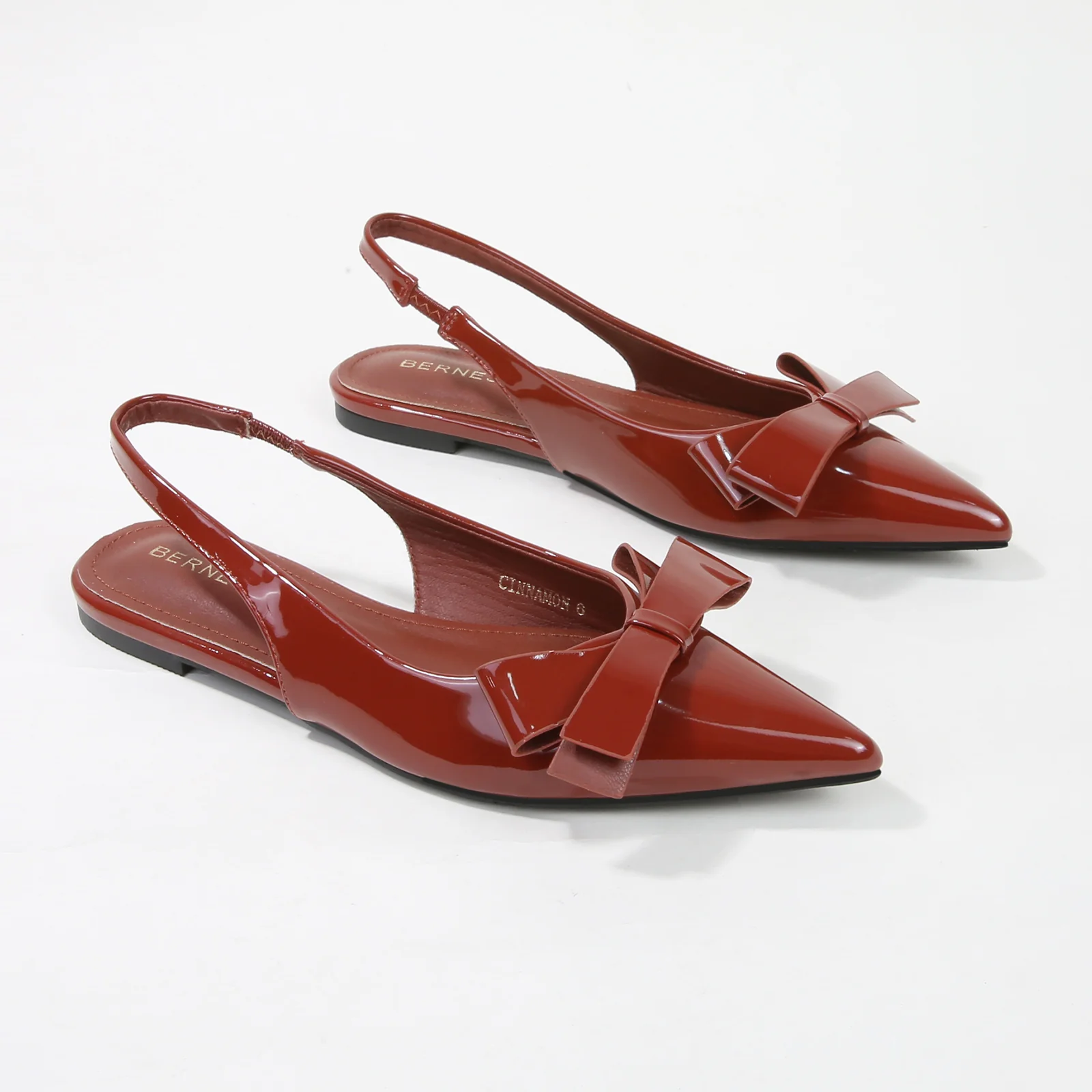 Cinnamon Point Toe Slingback Flats with Oversize Bow - Image 23