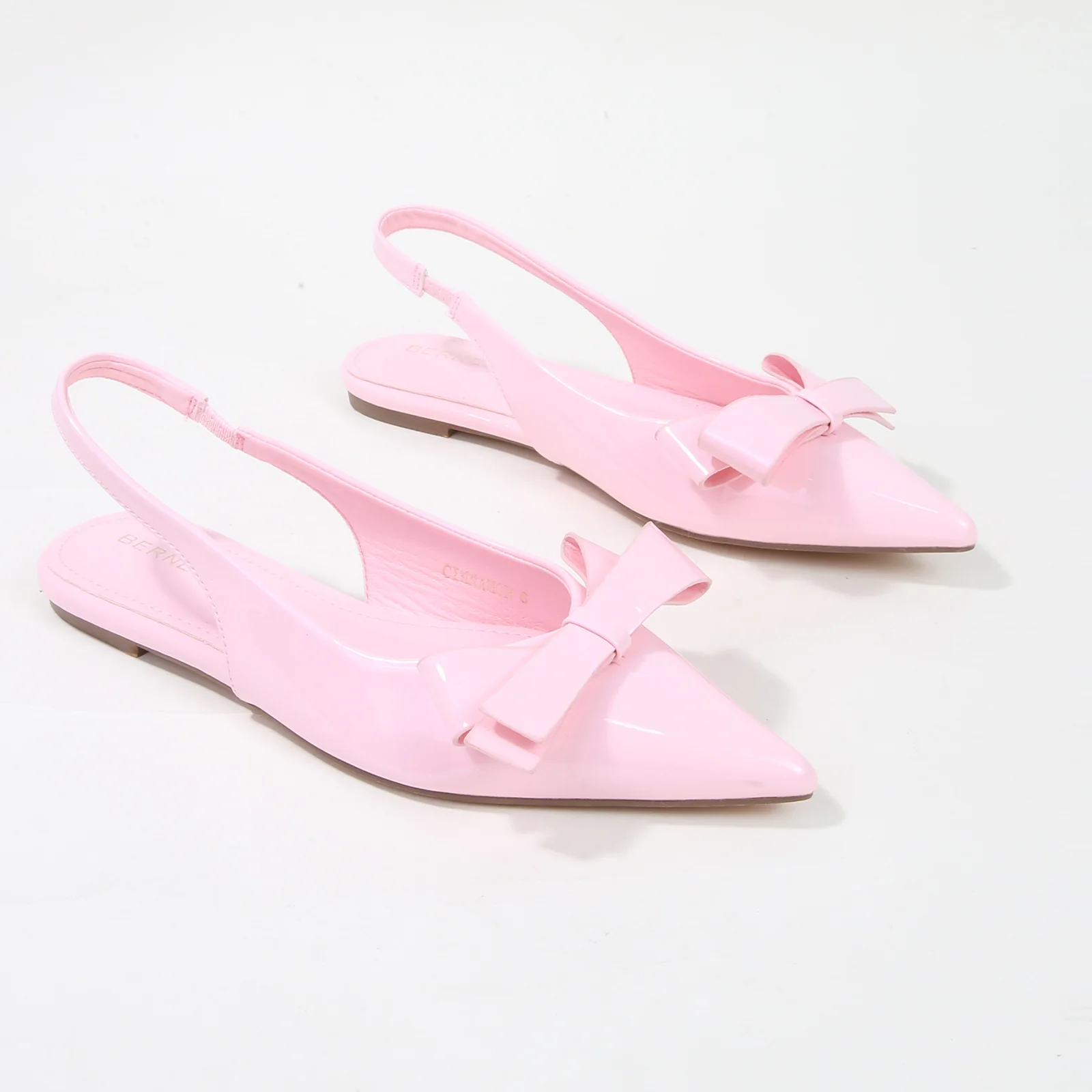 Cinnamon Point Toe Slingback Flats with Oversize Bow - Image 3
