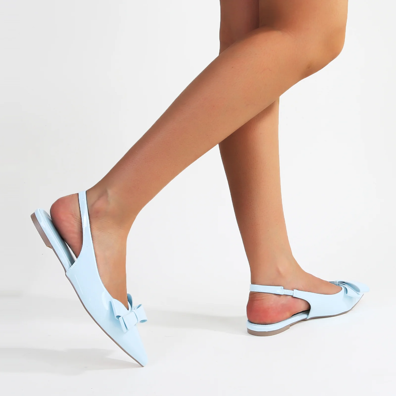 Cinnamon Point Toe Slingback Flats with Oversize Bow - Image 35