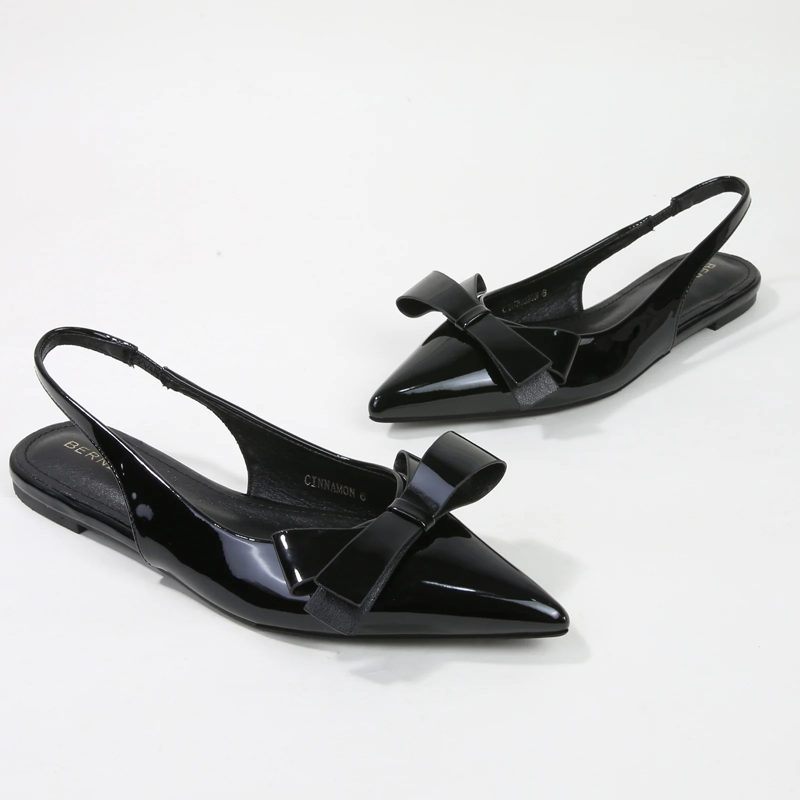 Cinnamon Point Toe Slingback Flats with Oversize Bow - Image 7
