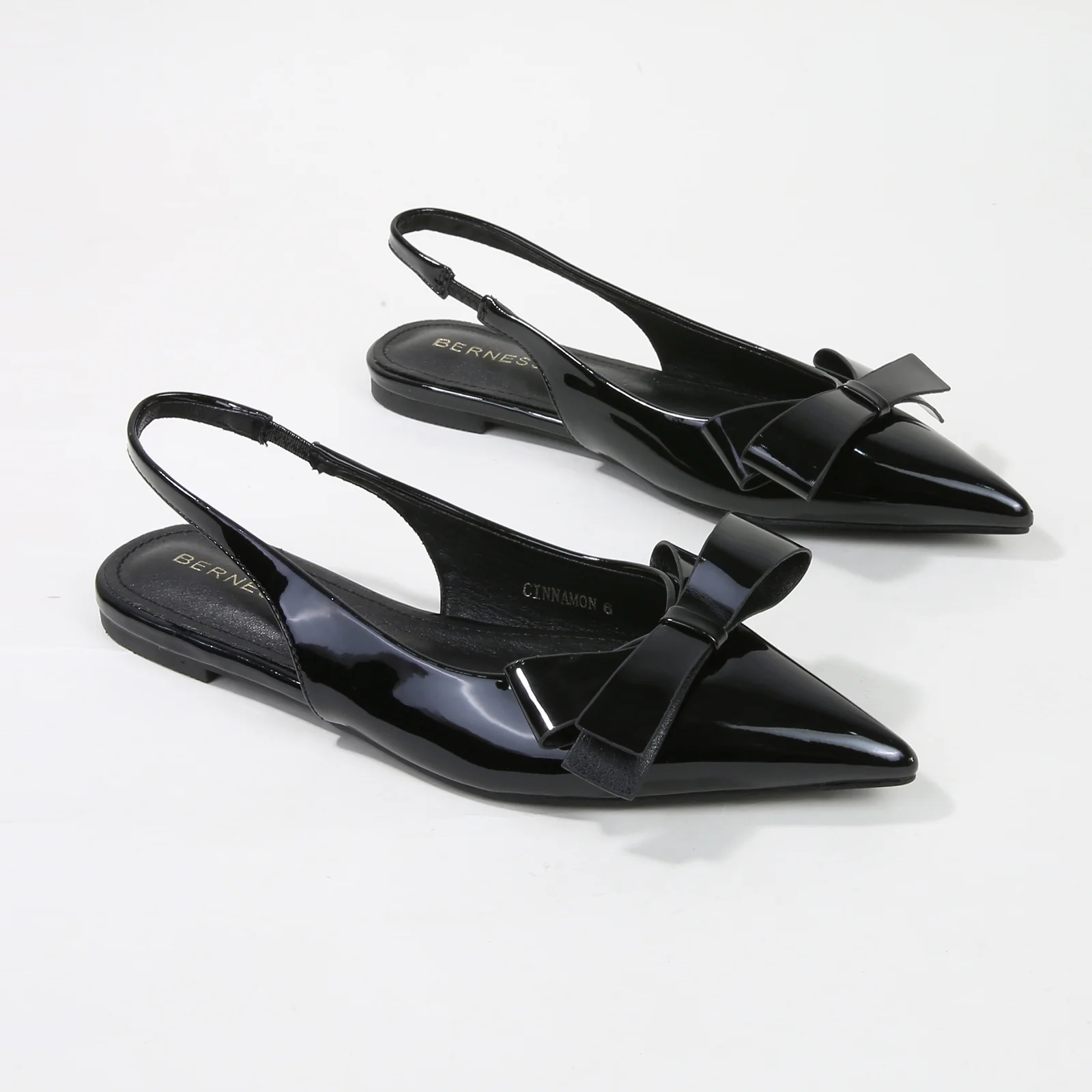 Cinnamon Point Toe Slingback Flats with Oversize Bow - Image 8