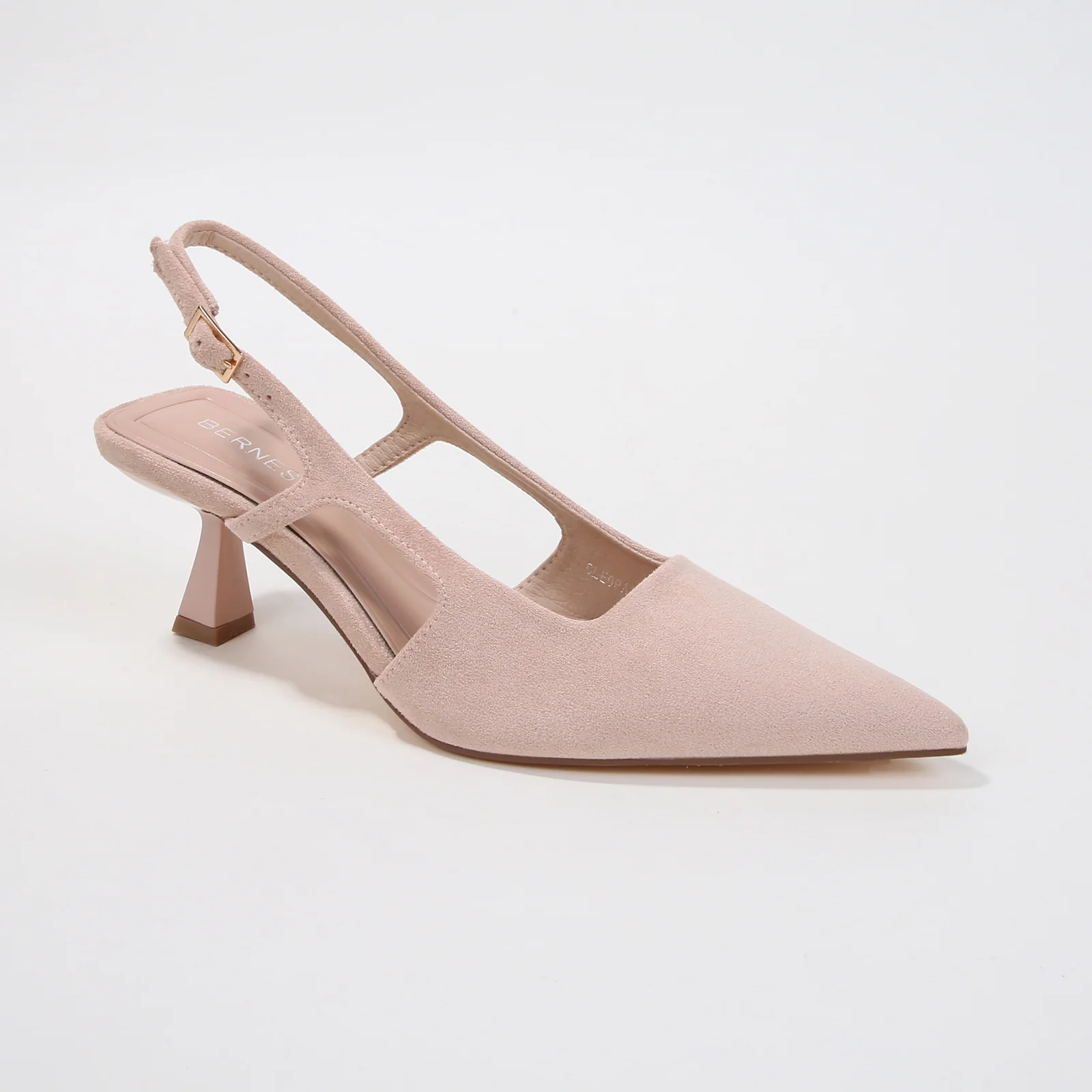 Cleopatra Suede Cutout Slingback Kitten Heels - Image 5