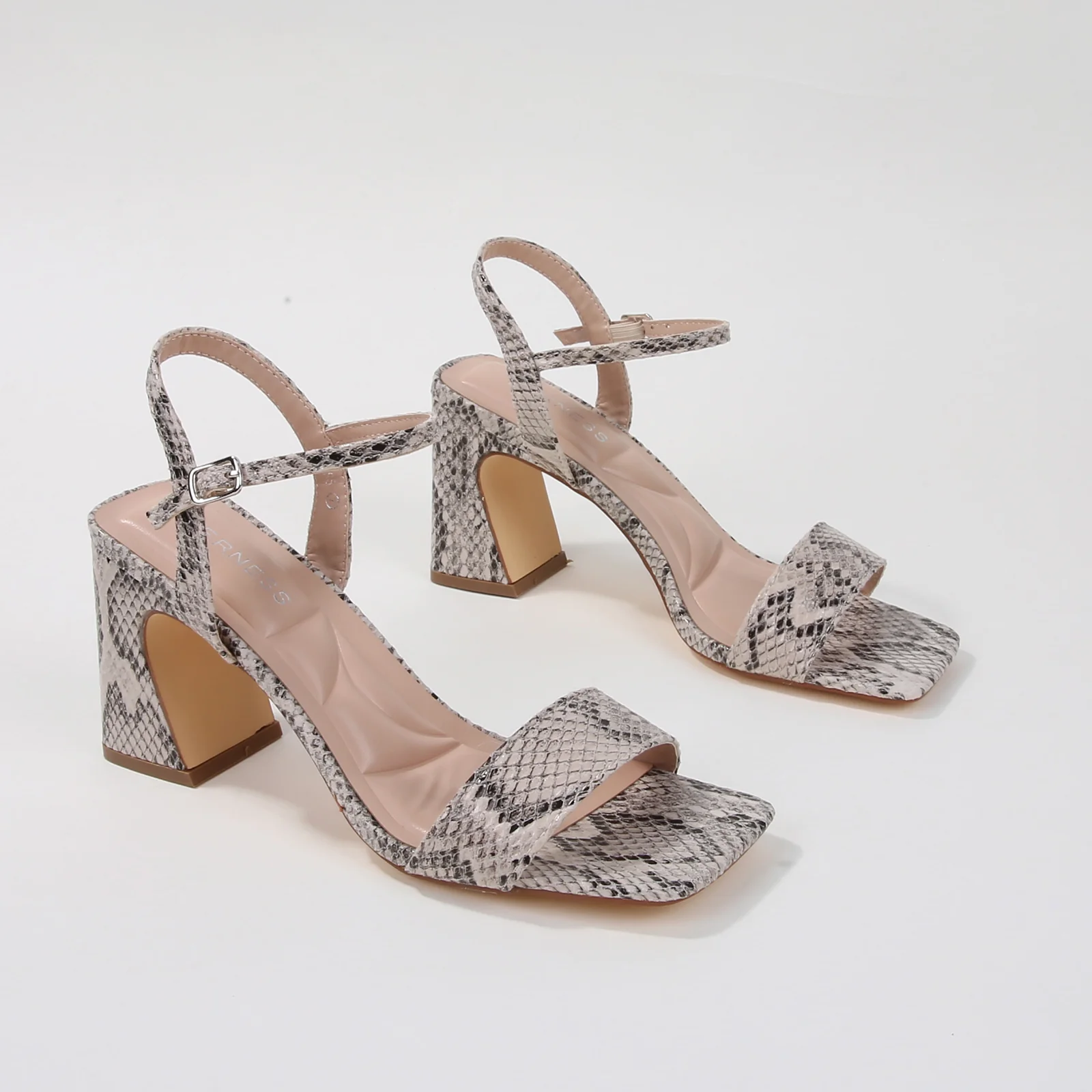 Cross Block Heel Sandals - Image 3