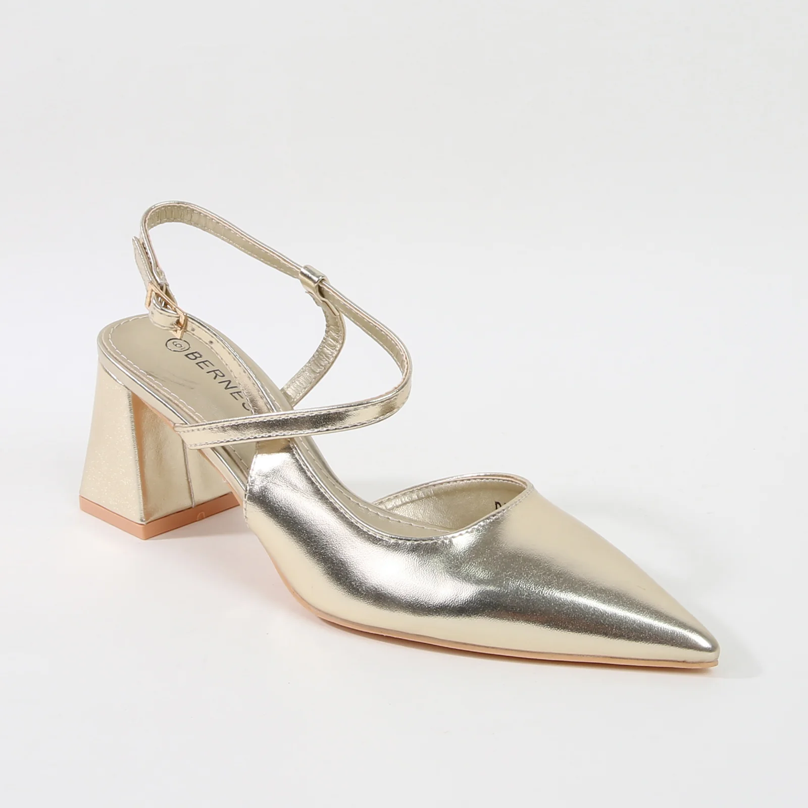 Dani Pointed Toe Ankle Strap Block Pump Heels - Image 12