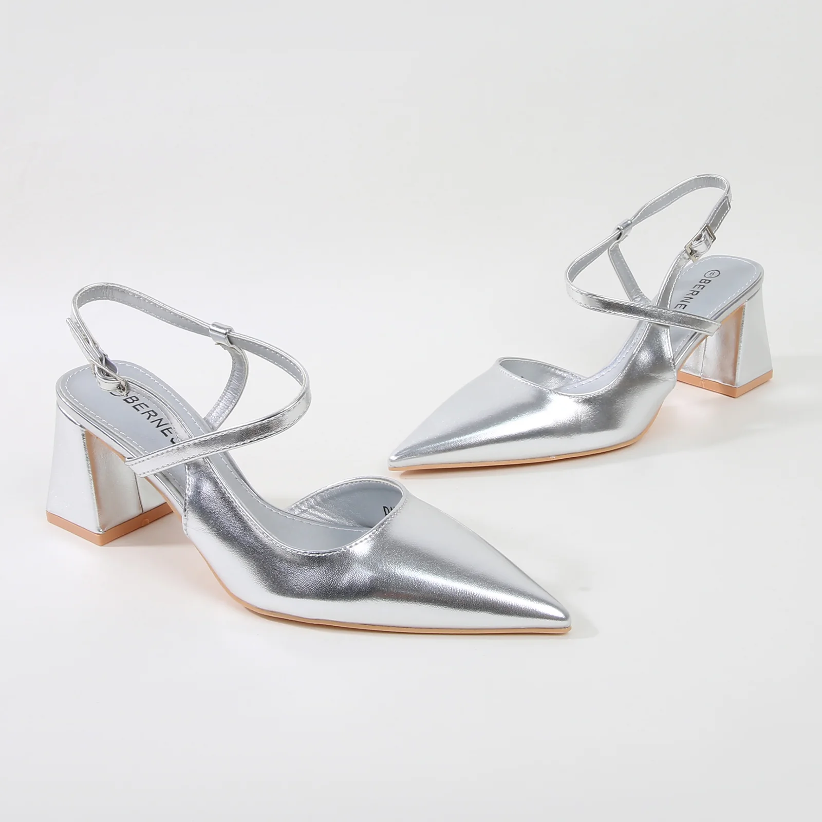 Dani Pointed Toe Ankle Strap Block Pump Heels - Image 16