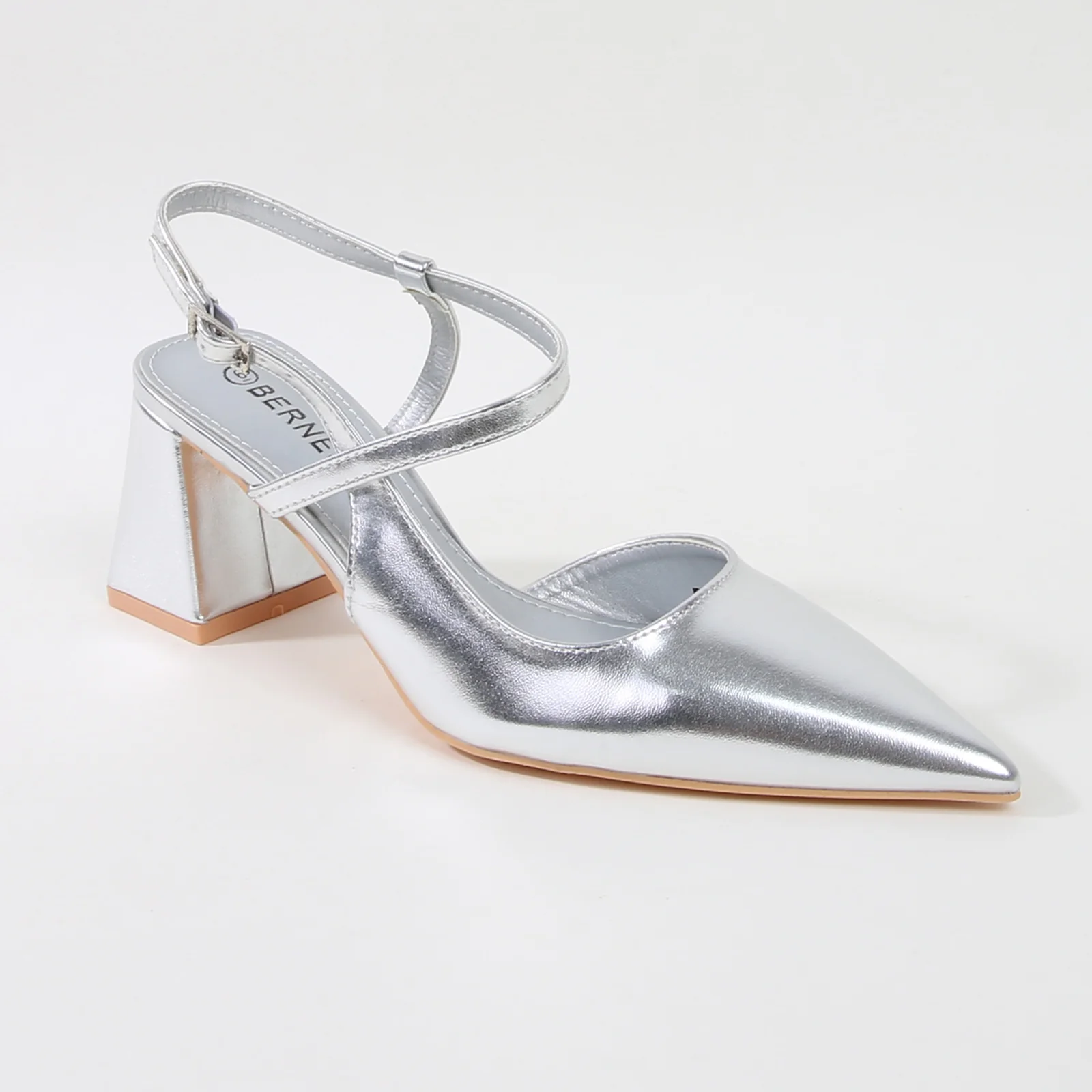 Dani Pointed Toe Ankle Strap Block Pump Heels - Image 17