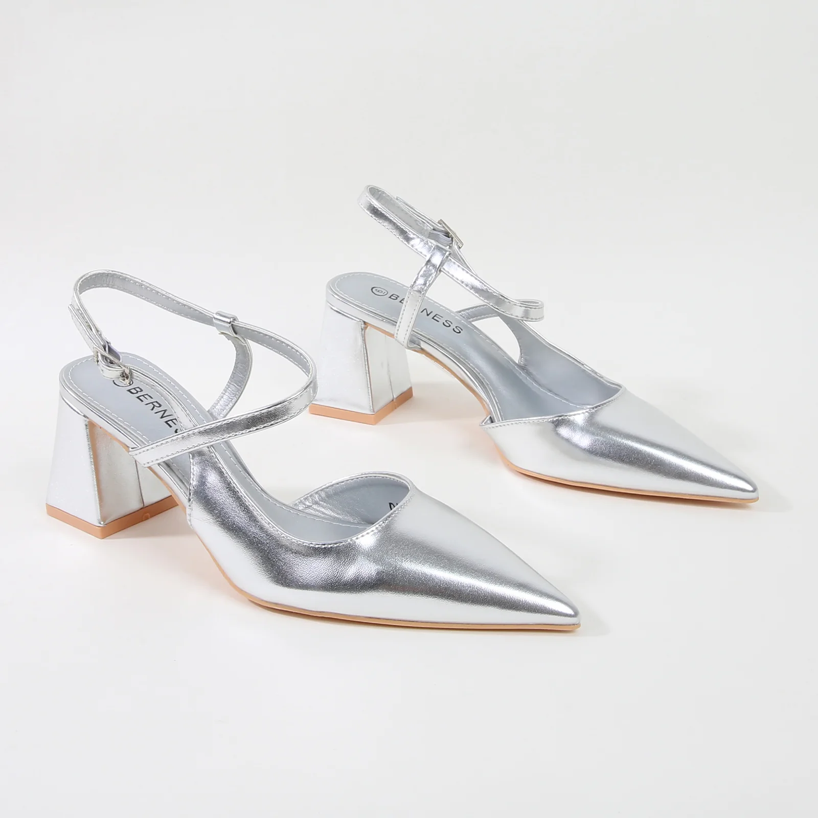 Dani Pointed Toe Ankle Strap Block Pump Heels - Image 18