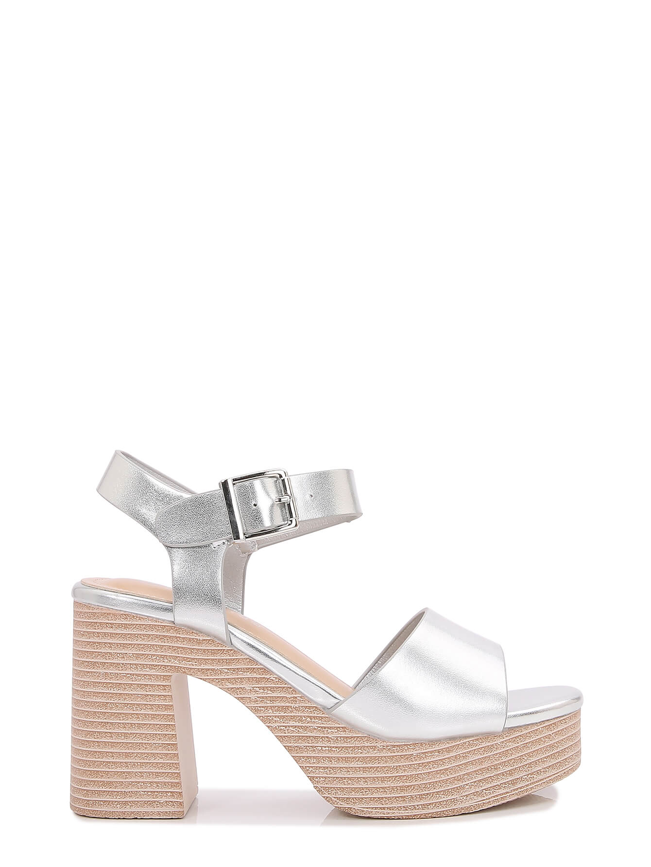 Eulala Metallic Gold Platform Block Heel Sandals - Image 14