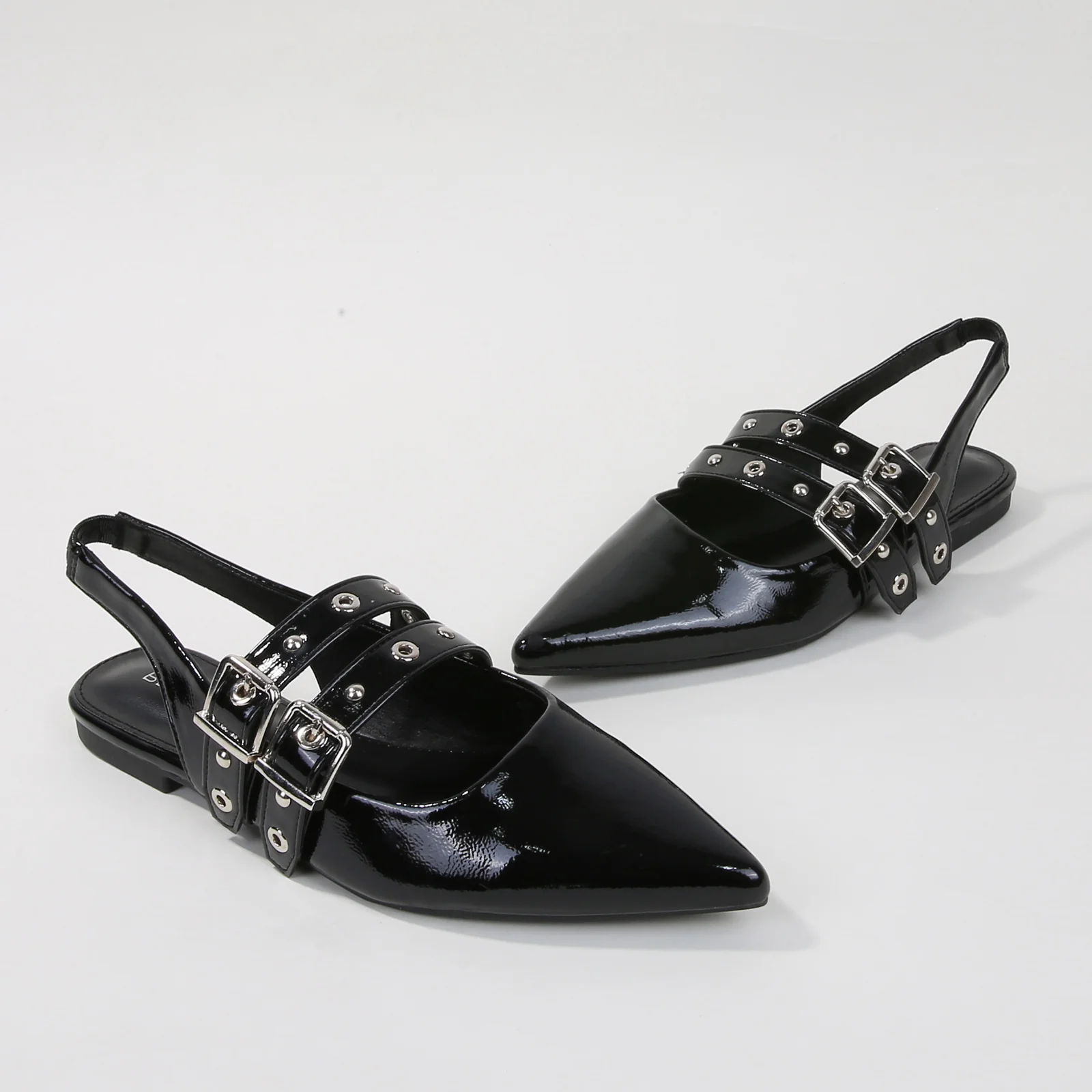 Fabiola Patent Buckle Slingback Flats - Image 12