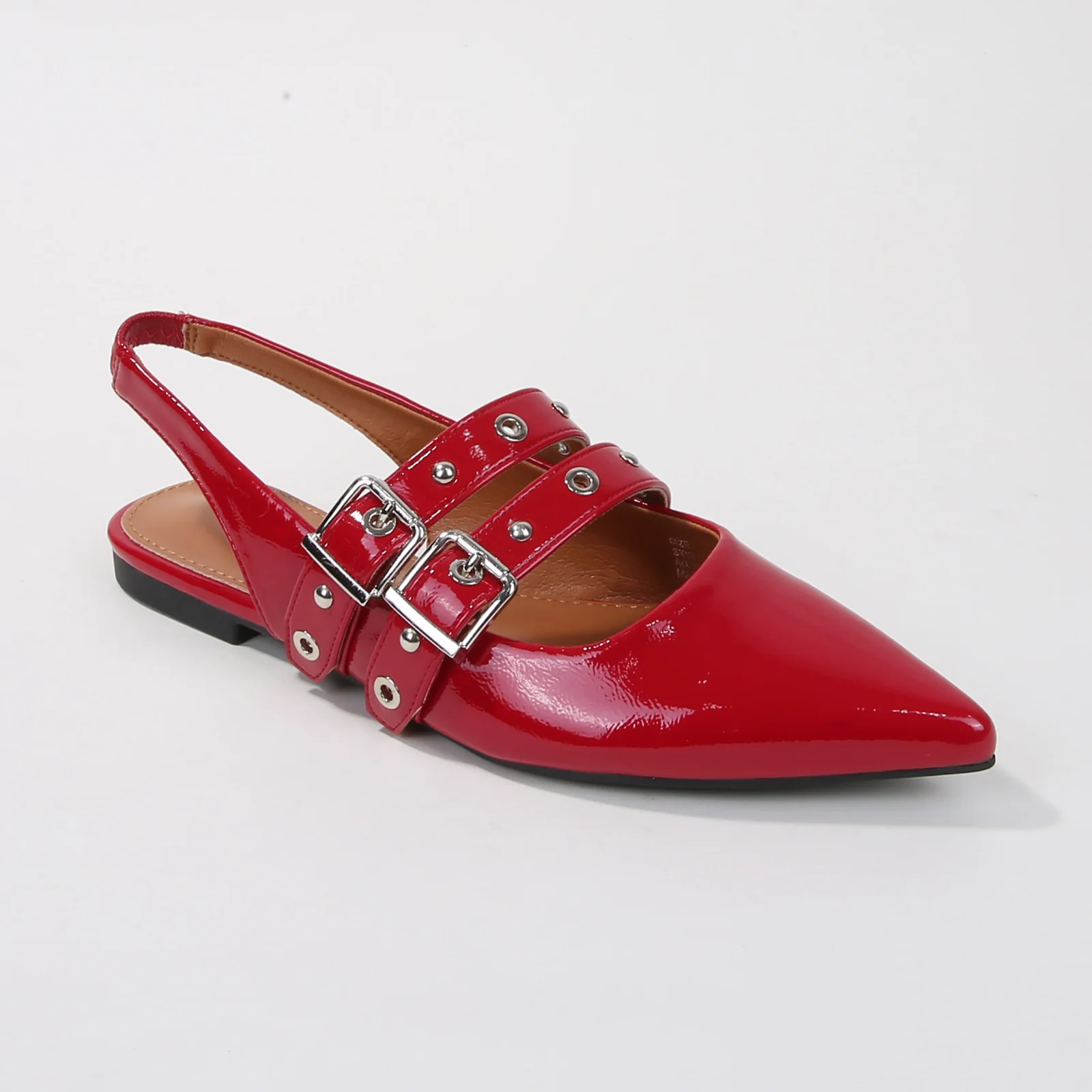 Fabiola Patent Buckle Slingback Flats - Image 6