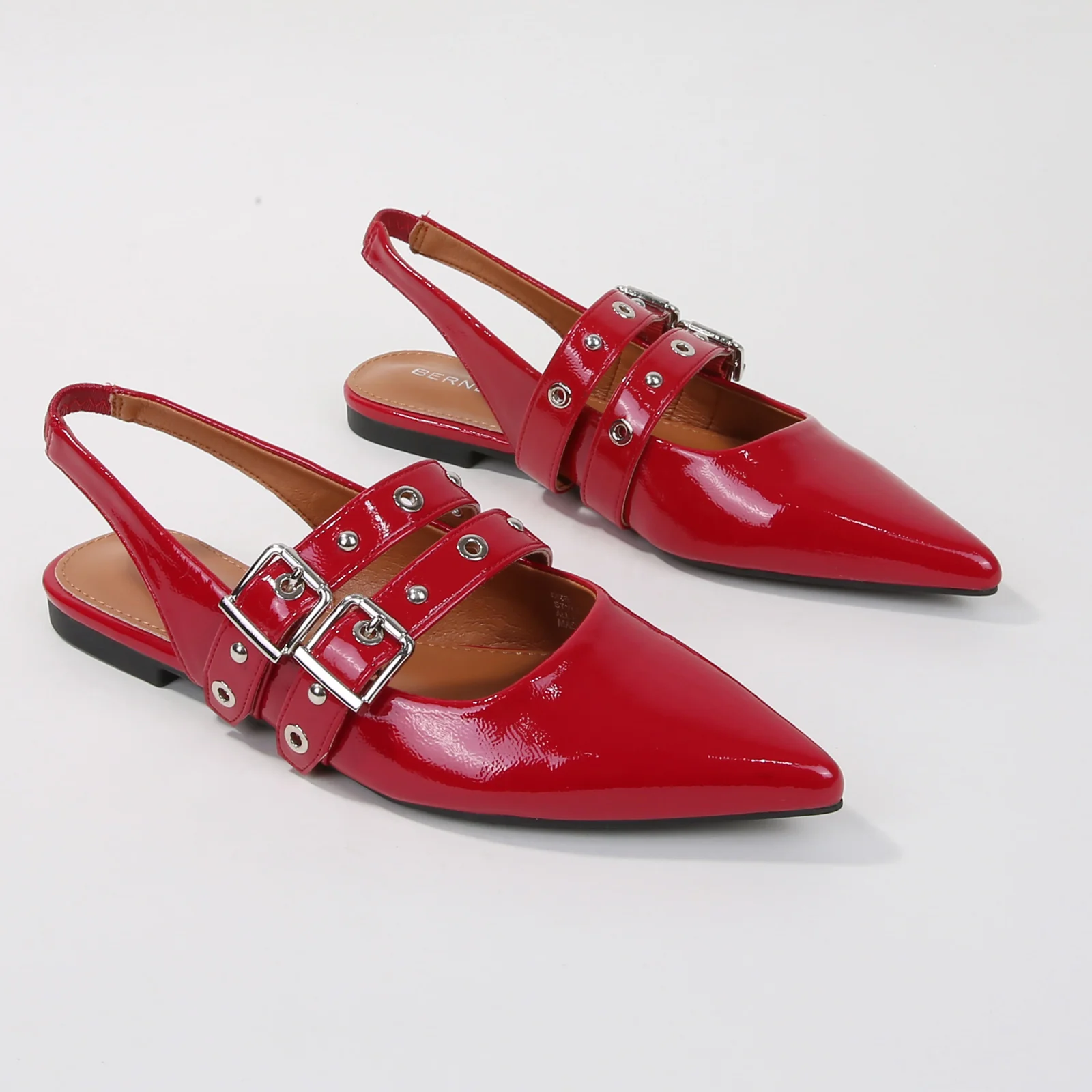 Fabiola Patent Buckle Slingback Flats - Image 7
