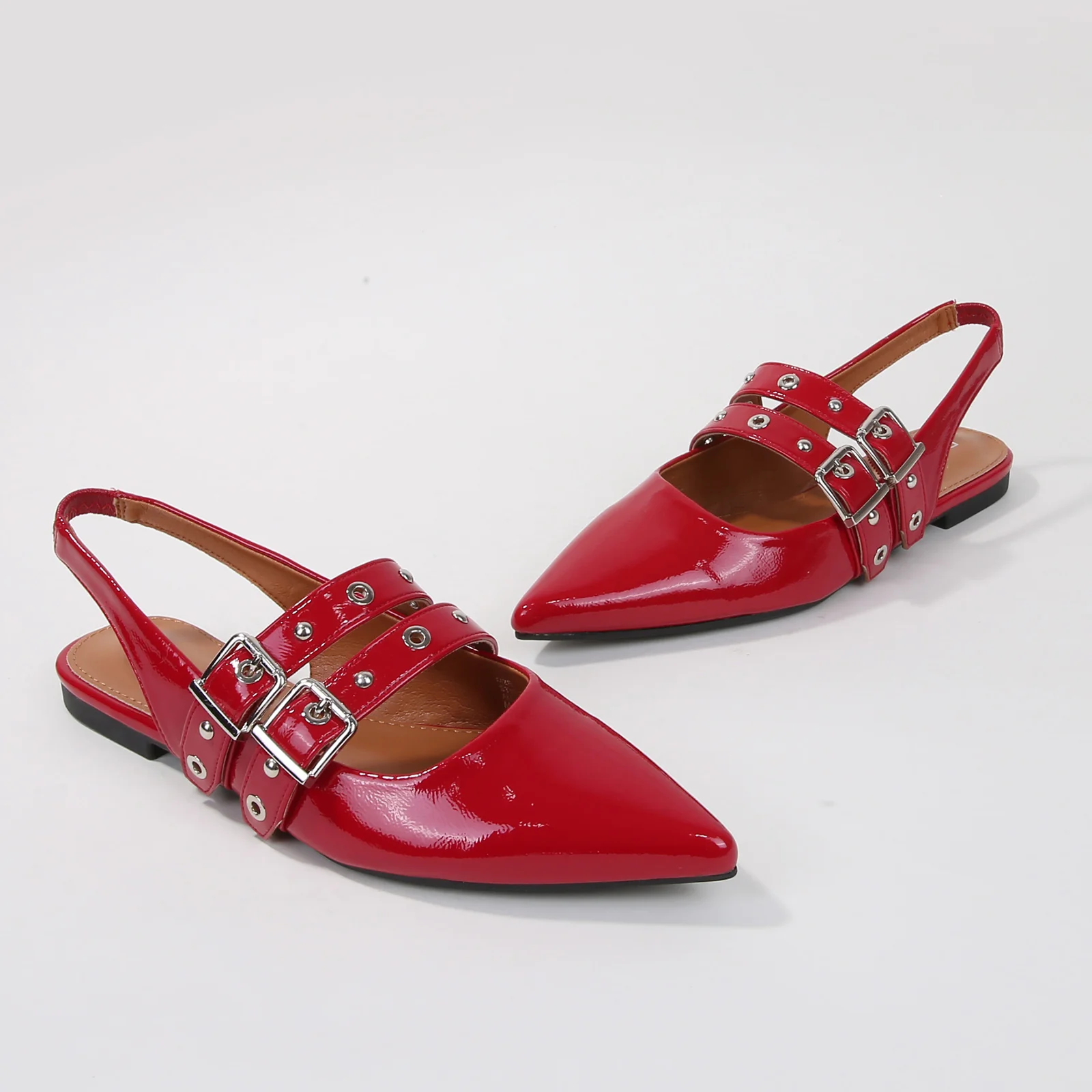 Fabiola Patent Buckle Slingback Flats - Image 8