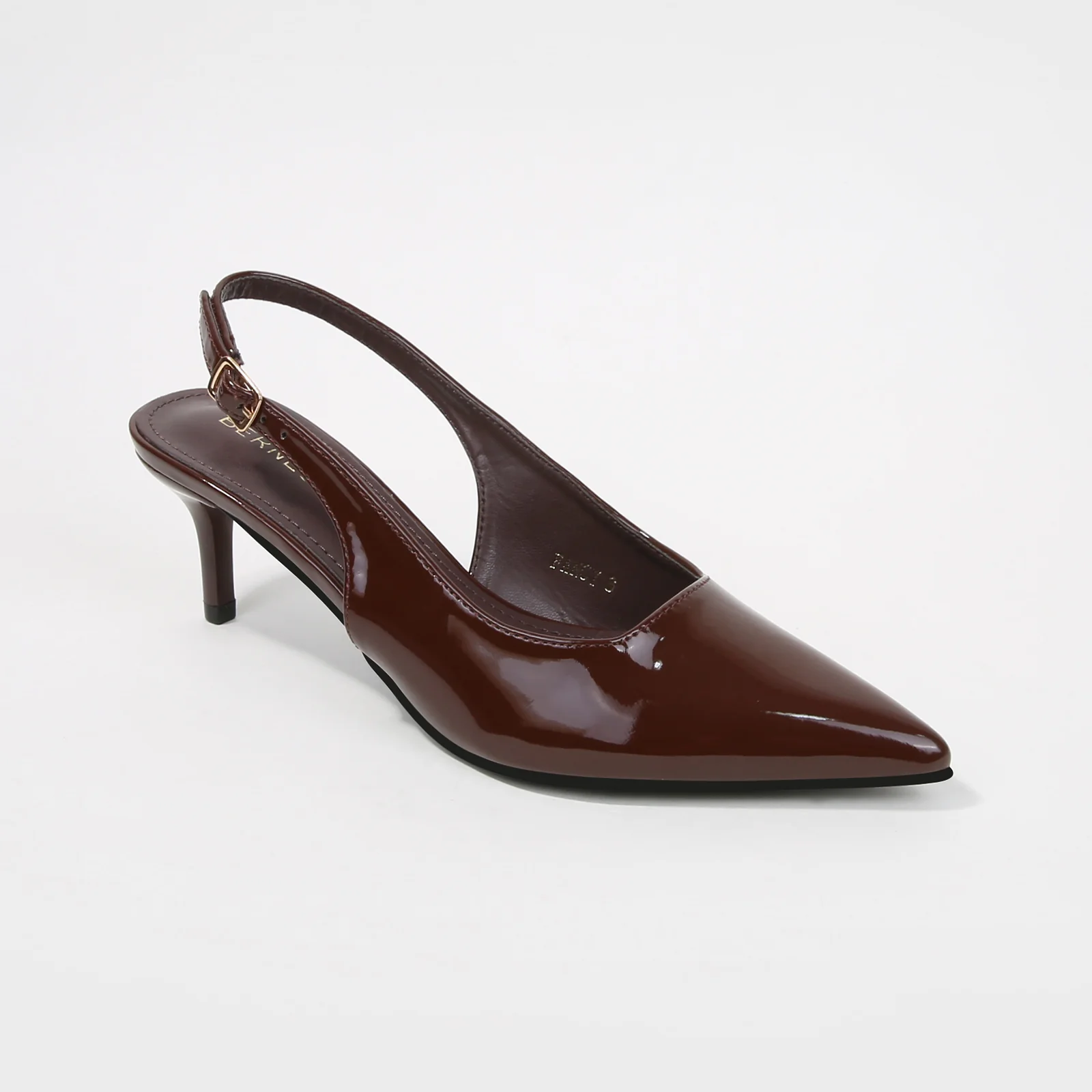 Fancy Patent Leather Slingback Kitten Heels - Image 11