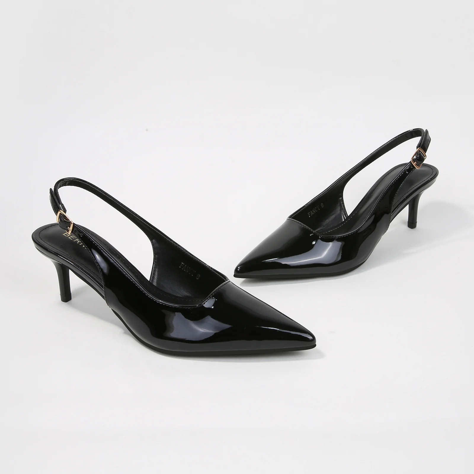Fancy Patent Leather Slingback Kitten Heels - Image 17
