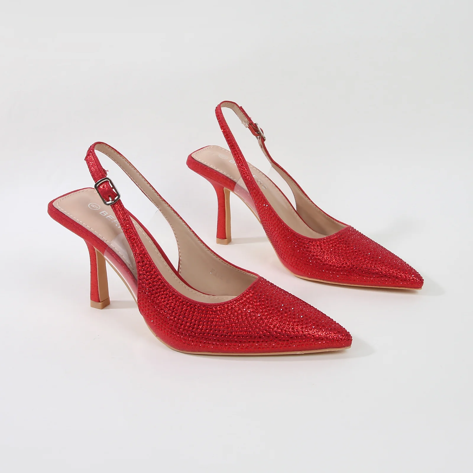 Faye Shimmering Slingback Heels - Image 12
