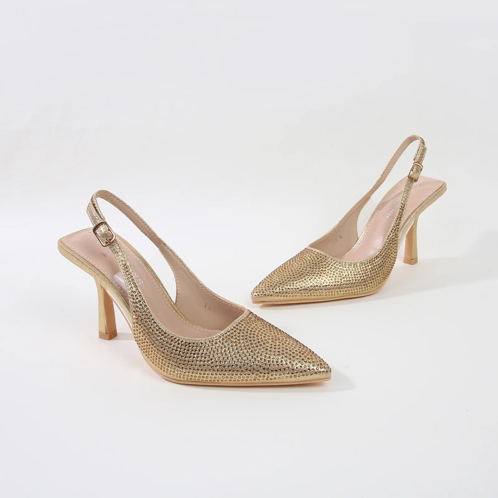 Faye Shimmering Slingback Heels - Image 4