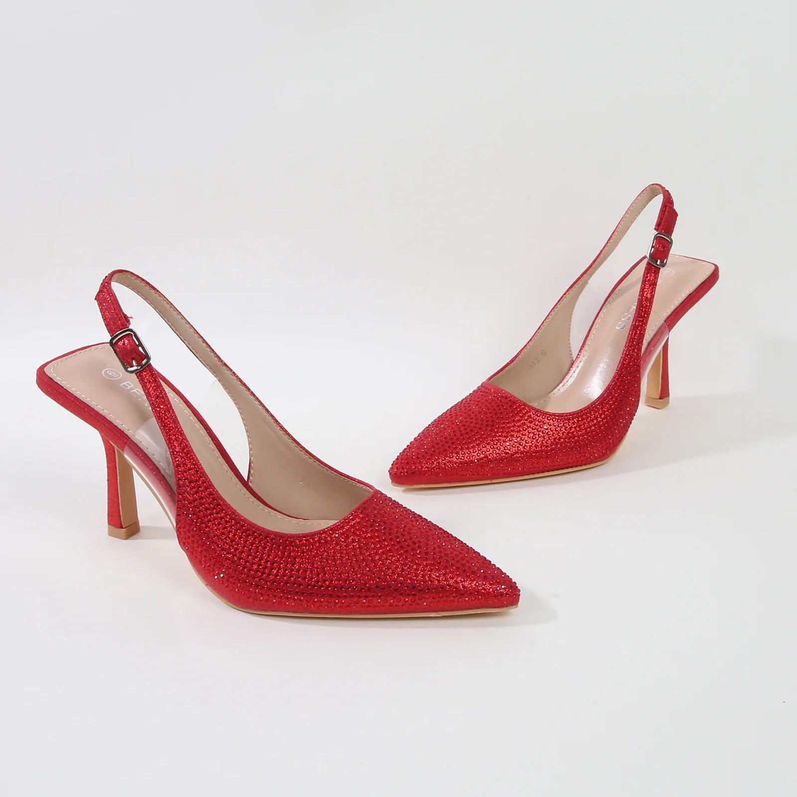 Faye Shimmering Slingback Heels - Image 9